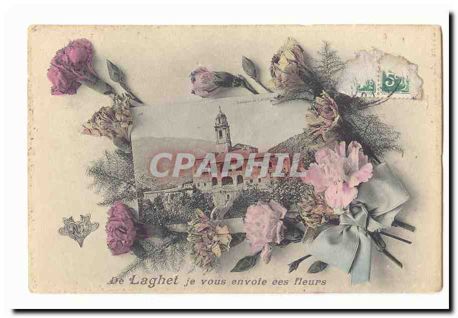 CPA De Laghet je vous envoie ces fleurs
