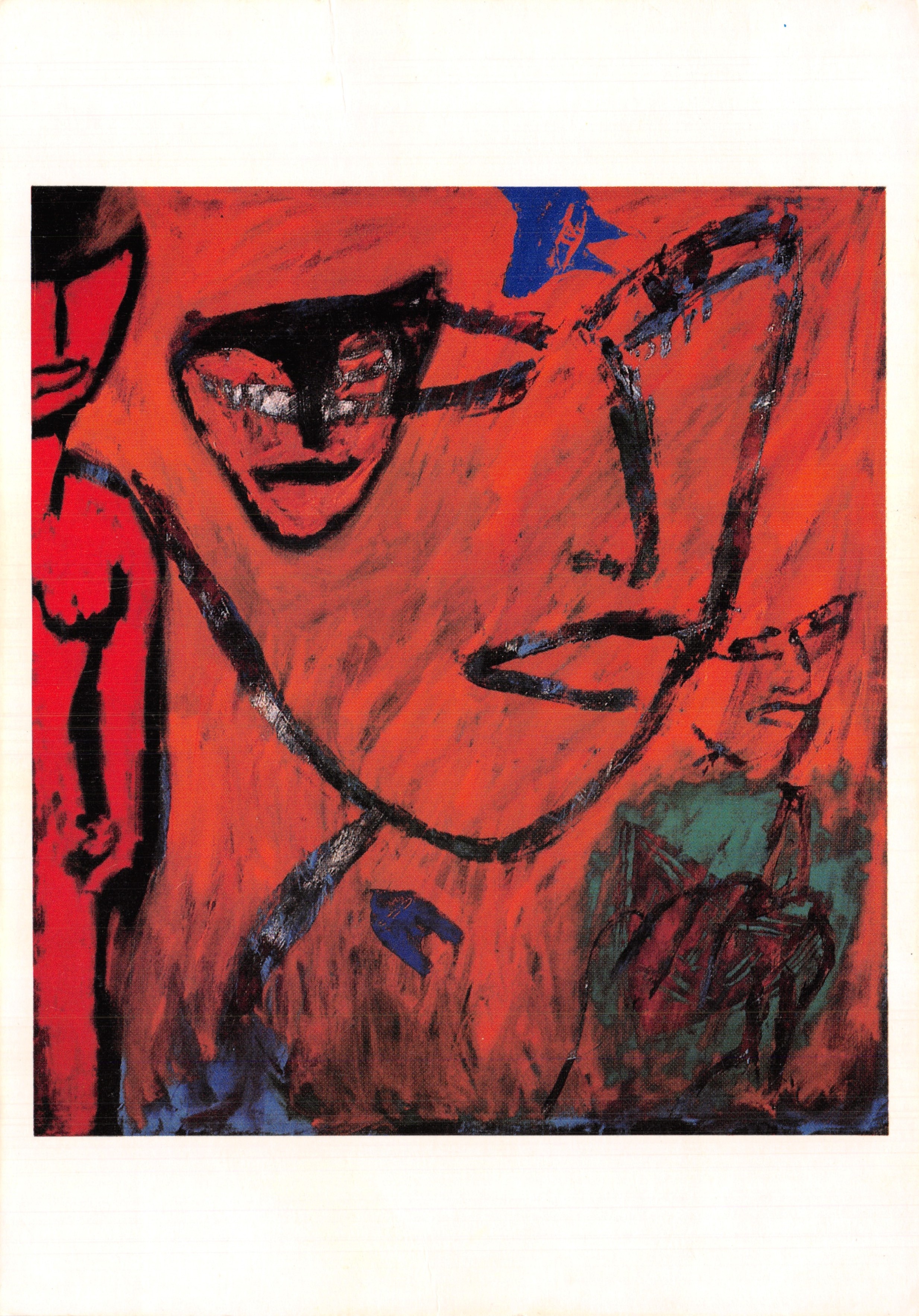 Exposición de pinturas de Aubanel — obra abstracta roja y negra — editor impresor no visible