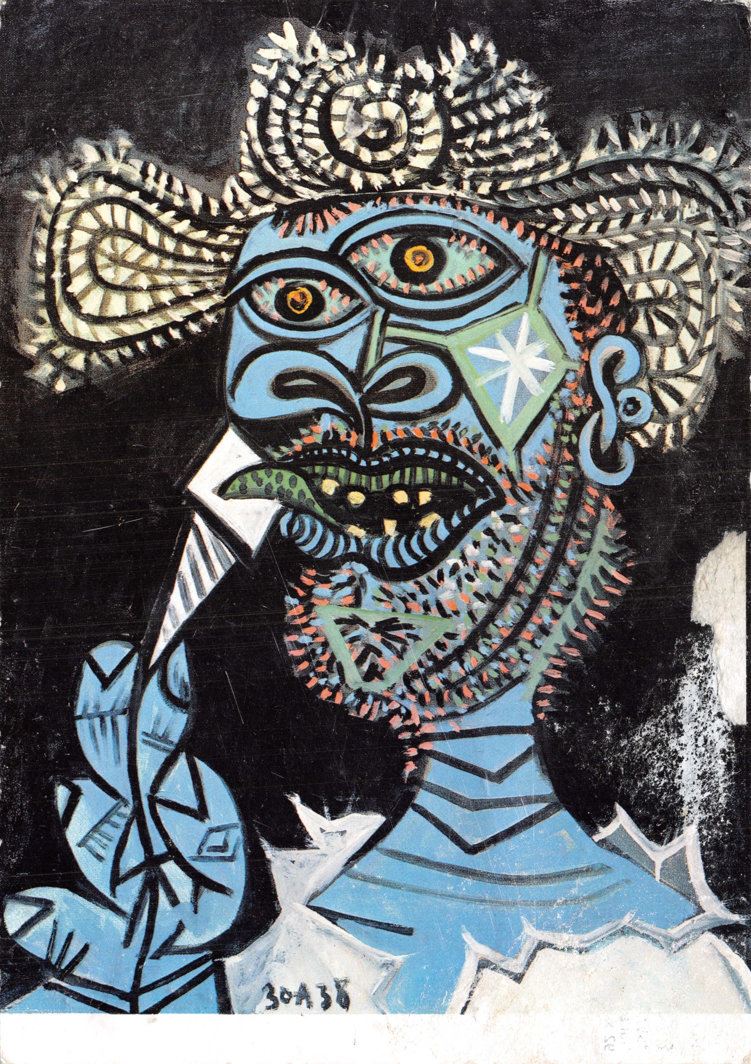 Hombre con sombrero de paja y cono de helado — obra de Picasso — edición SPADEМ, París