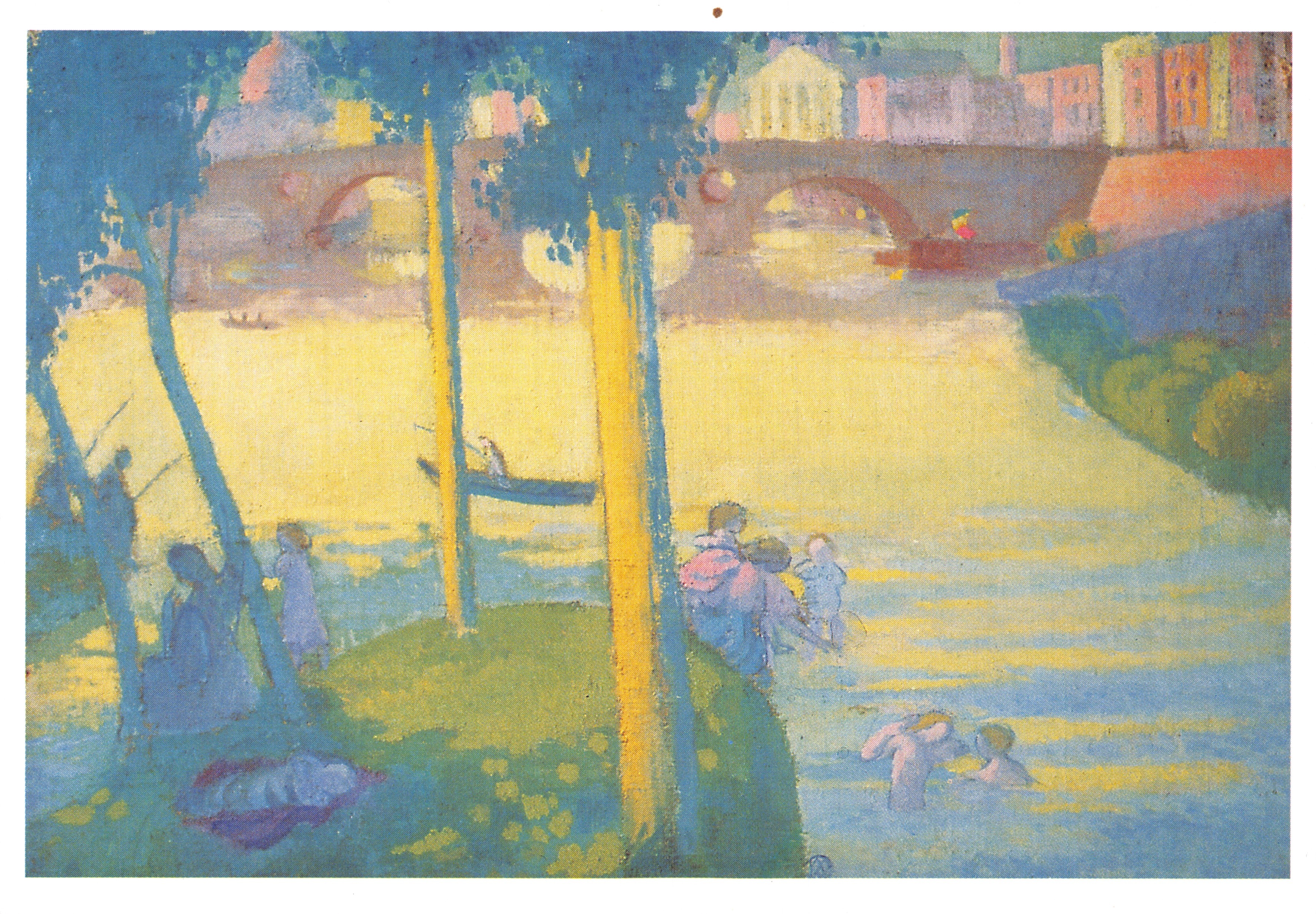 Widok na Tuluzę, albo kąpiel w rzecce — reprodukcja olejna Maurice’a Denis’a, 1896 — wydawca Spadem, n° IC.00.7275