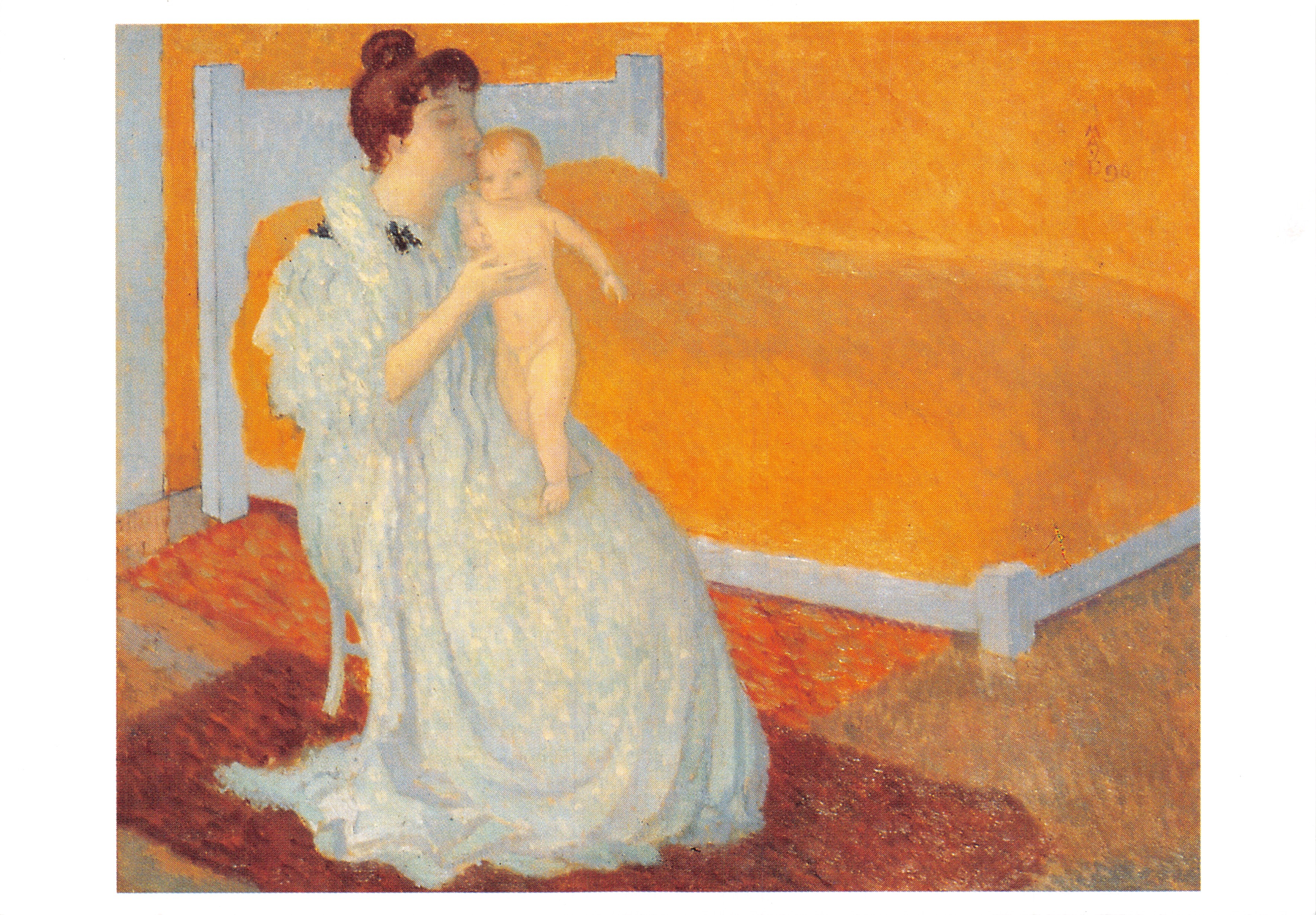 Maternité au lit jaune — huile sur panneau — éditeur Spadem, n° IC.00.7274