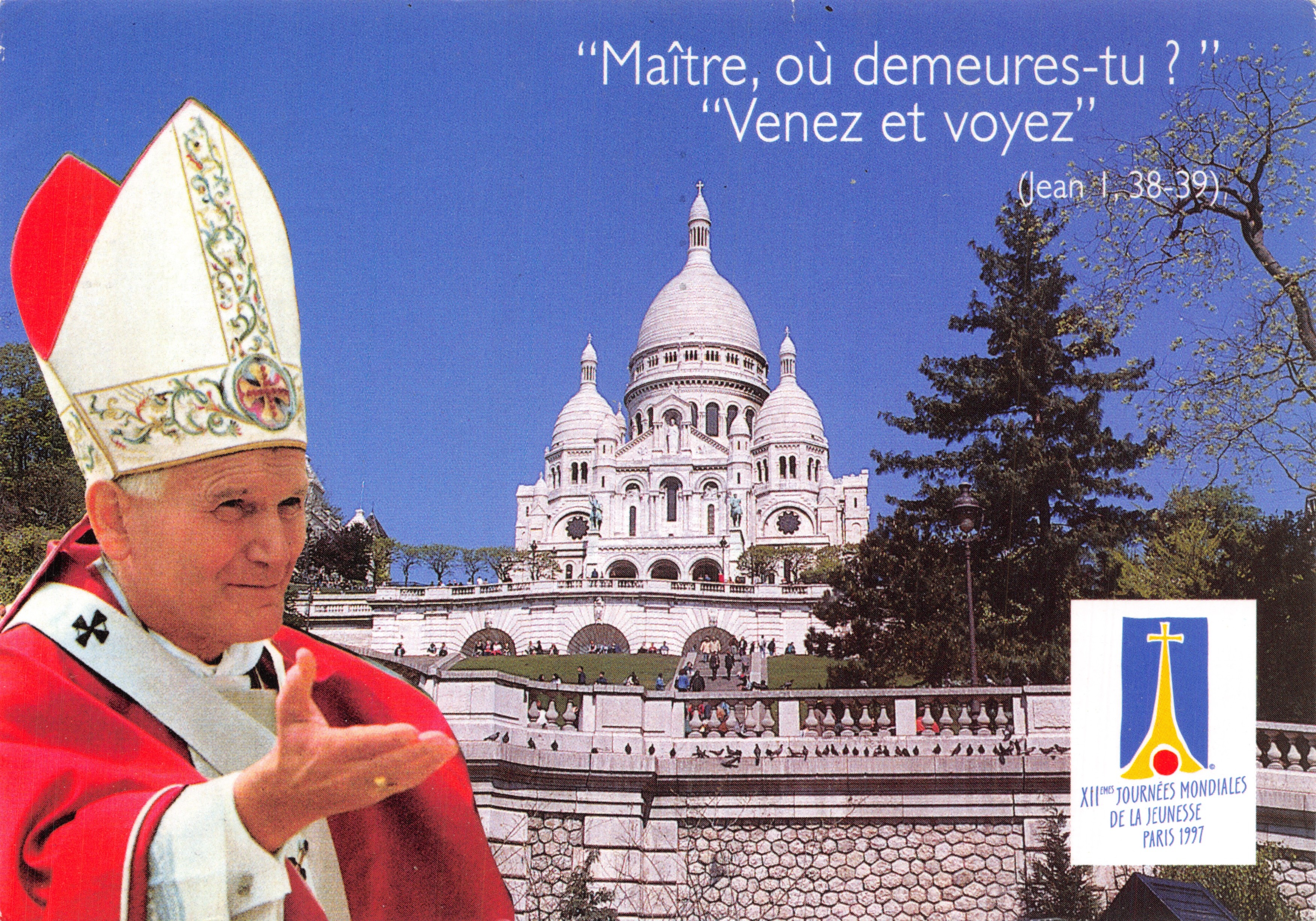 Pape Jean-Paul II — Sacré-Cœur de Paris — XIIèmes Journées Mondiales de la Jeunesse 1997
