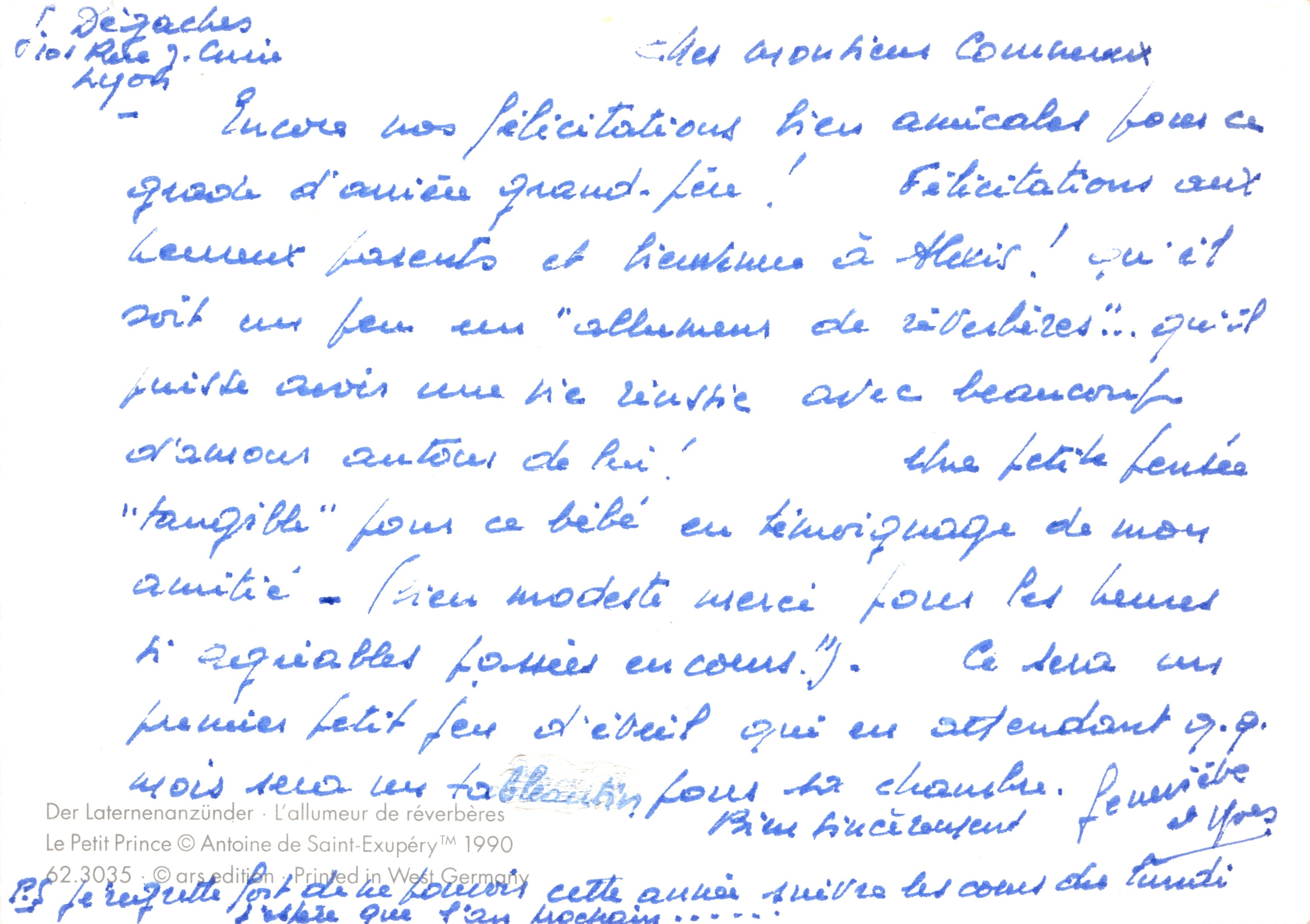 Le Petit Prince — L’allumeur de réverbères — édition West Germany 1990 — Reverso