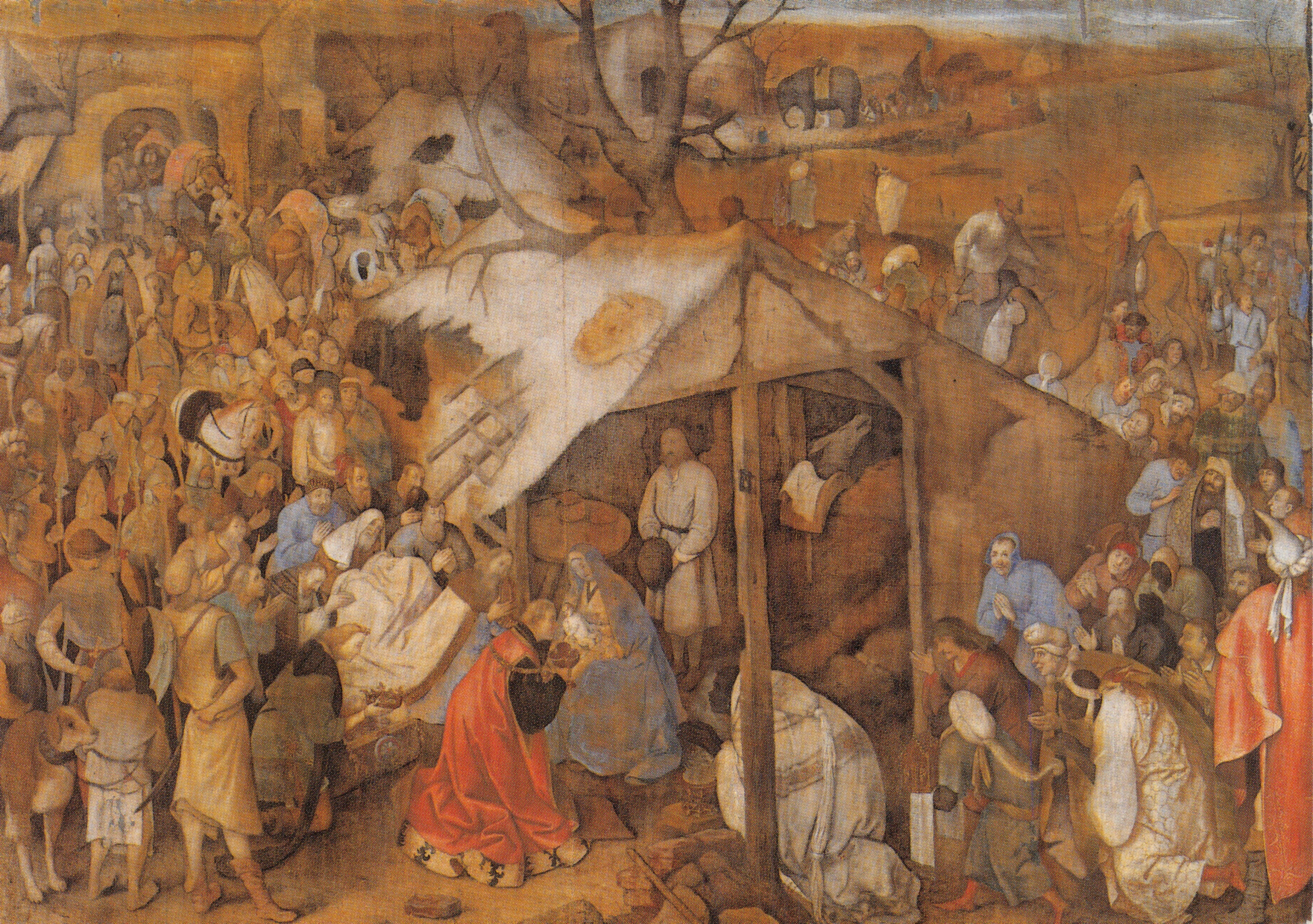 La adoración de los Reyes Magos — pintura de Bruegel Pieter I — editor: impreso en Bélgica, lannoo, tielt