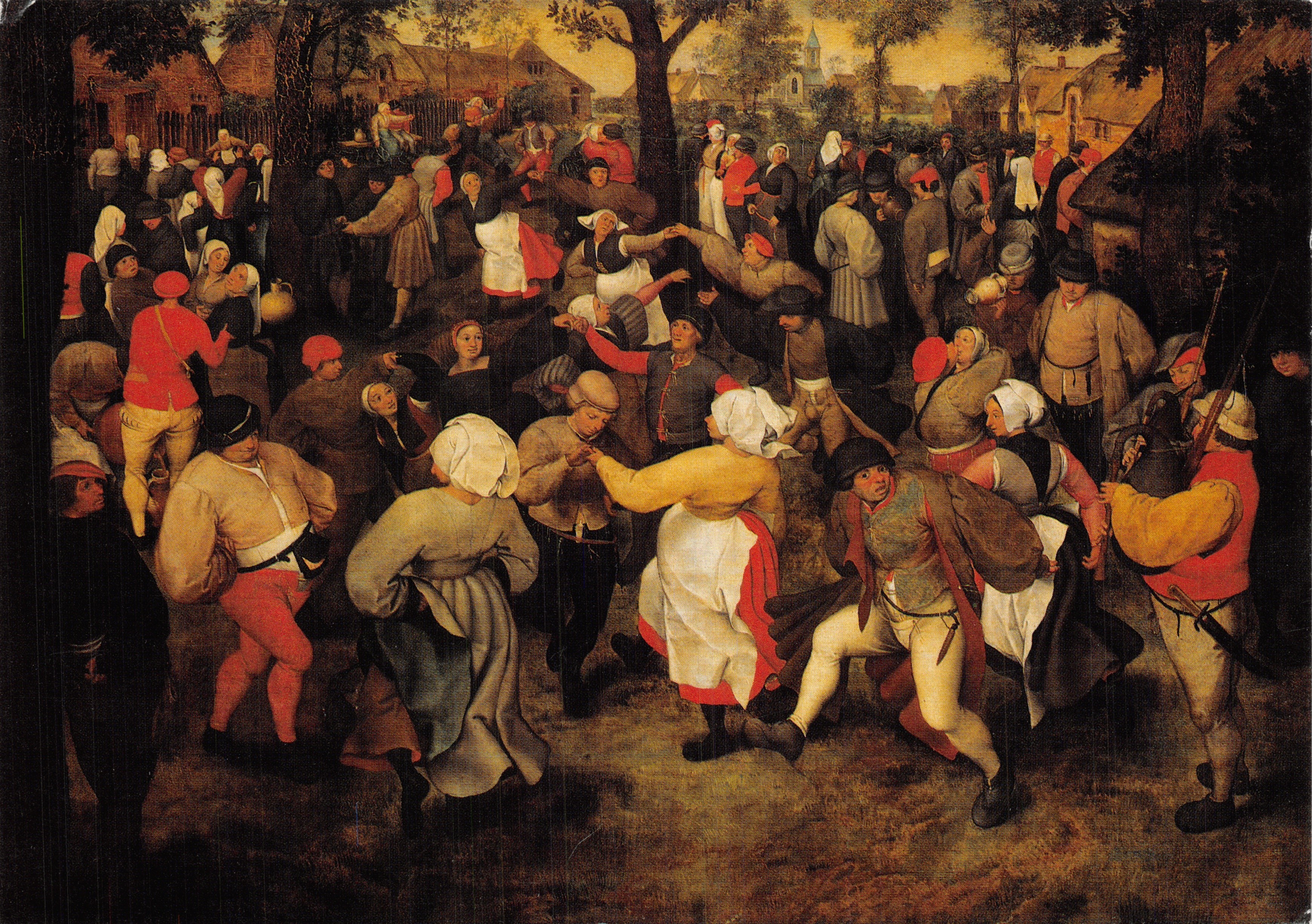 La danse de la mariée — reproduction d'après Pieter Bruegel d. Ae. (ca. 1525-1569) — imprimée par Vontobel, CH-8706 Feldmeilen