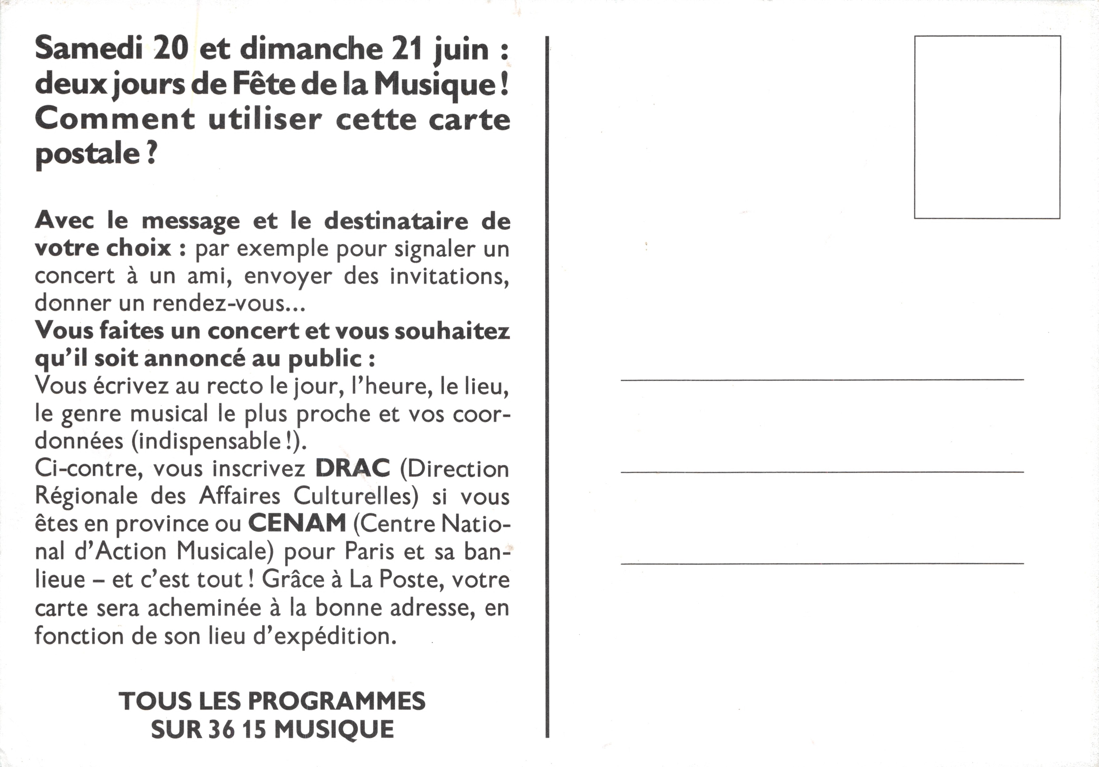 Muziekfeest — Office de la Culture et de la Communication — Cultureel Centrum Jean Vilar, Neuville/S — Achterkant