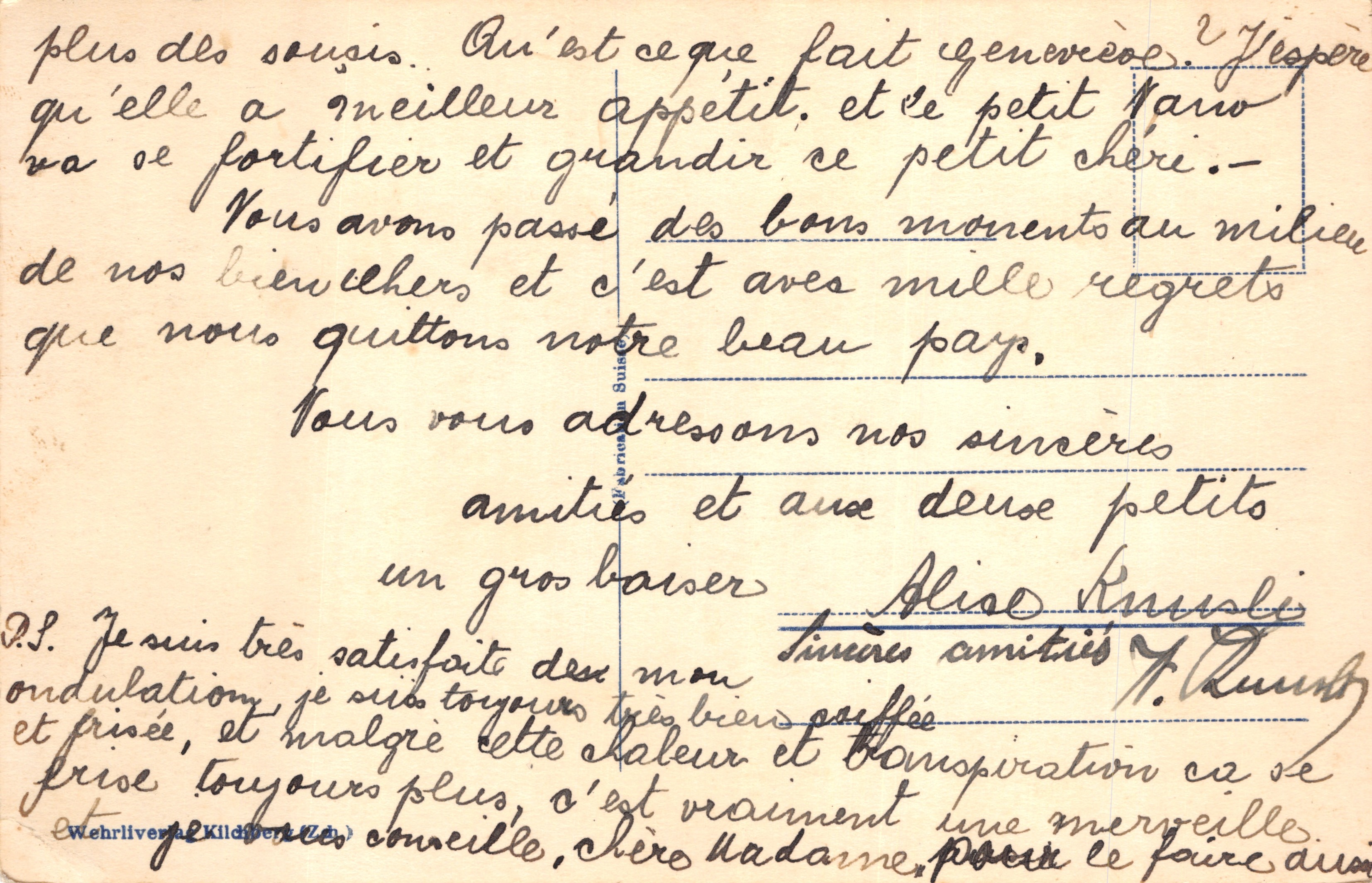Uetliberg — uitzicht op het meer van Zürich en de Glärnischkette — uitgever Addiannel, n° 2551 — Achterkant