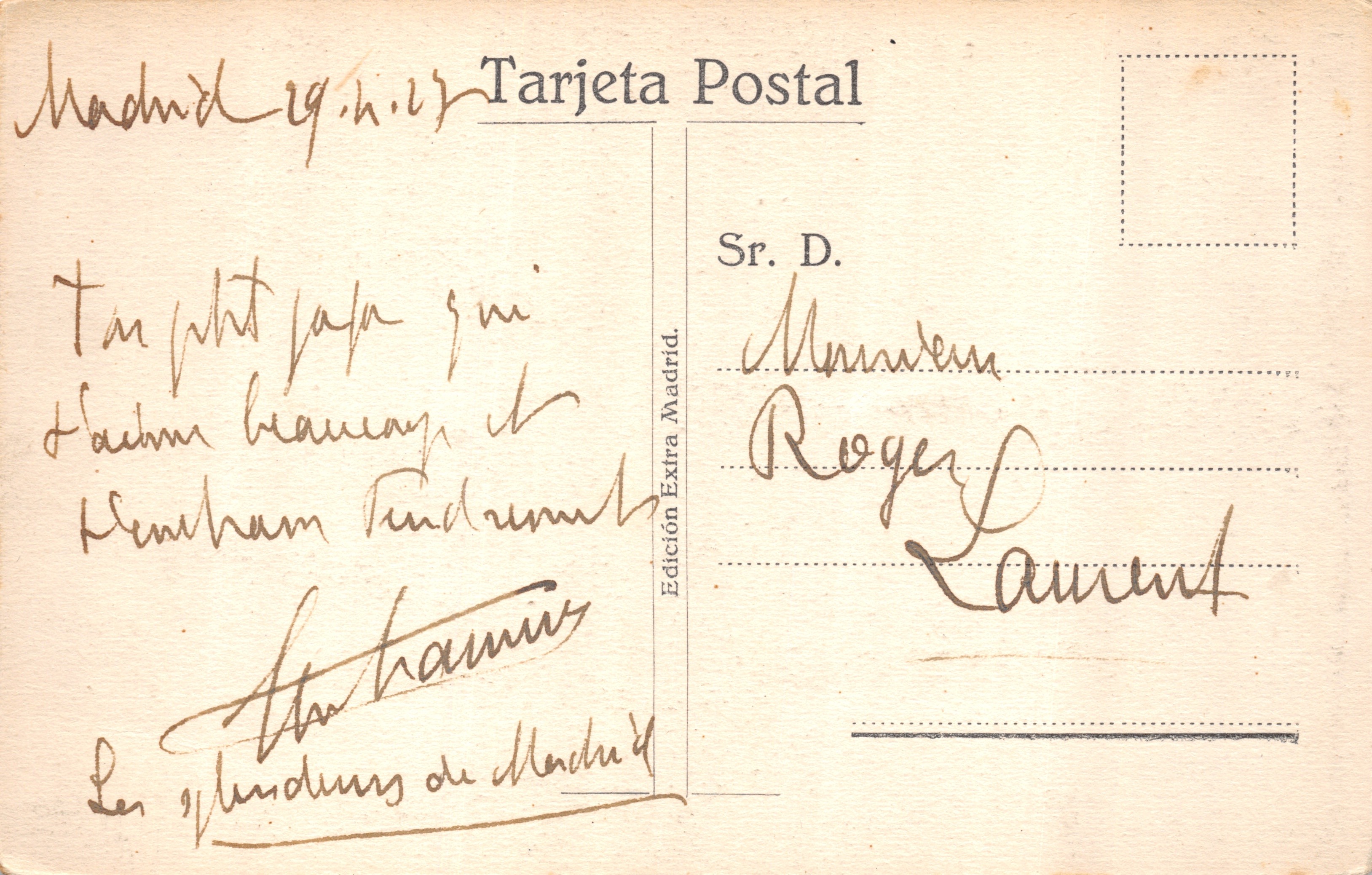 Madrid - Ufficio Postale — editore 'Edición Extra Madrid' — Verso