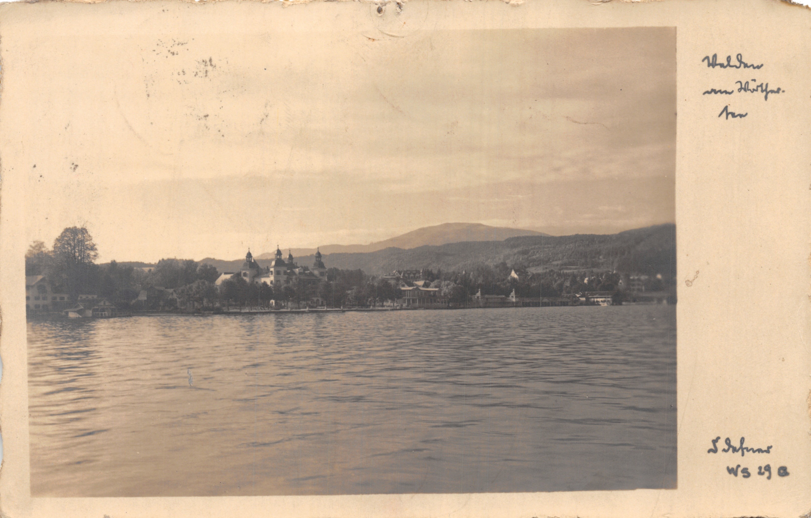 Walden von Thüringen — widok jeziora z pałacem — Verlag Dr. A. Deener, Gls. a. Innbruck