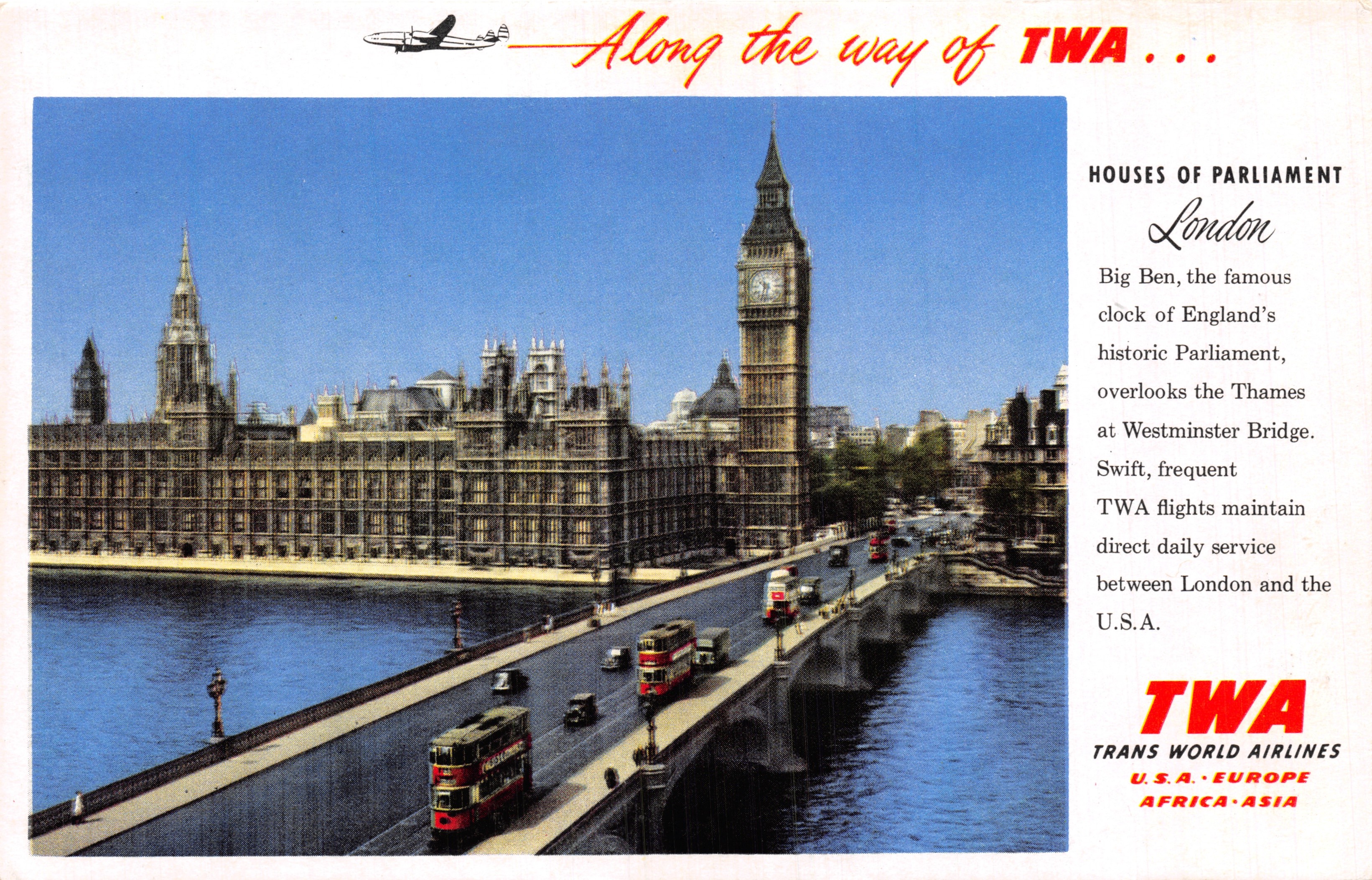Houses of Parliament — widok Big Ben i Parlamentu w Londynie — wydawca TWA