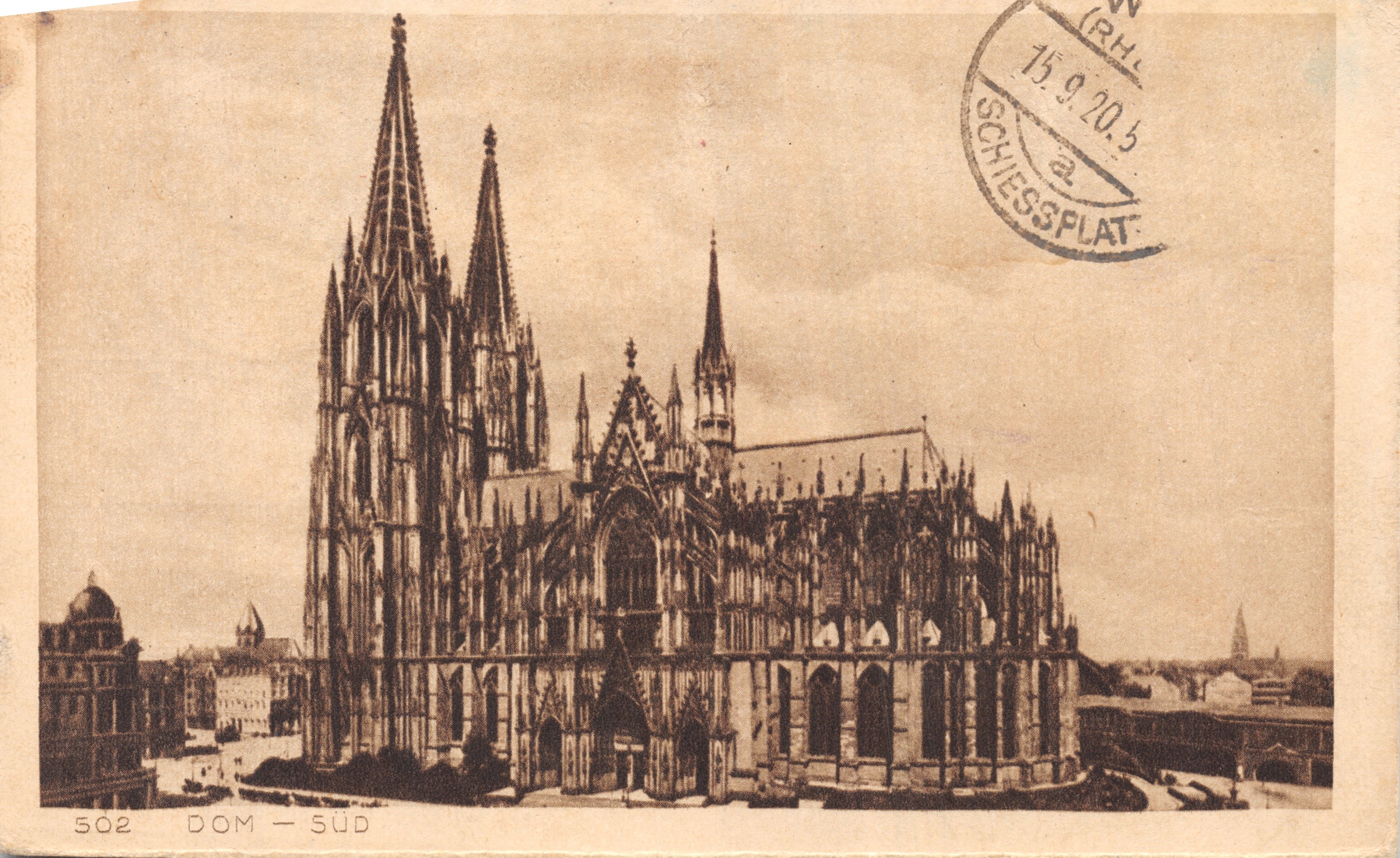 Cologne Cathedral — vue sud — éditeur Kupferstich-Verlag von Karl Rud. Bremer & Co., n° 502