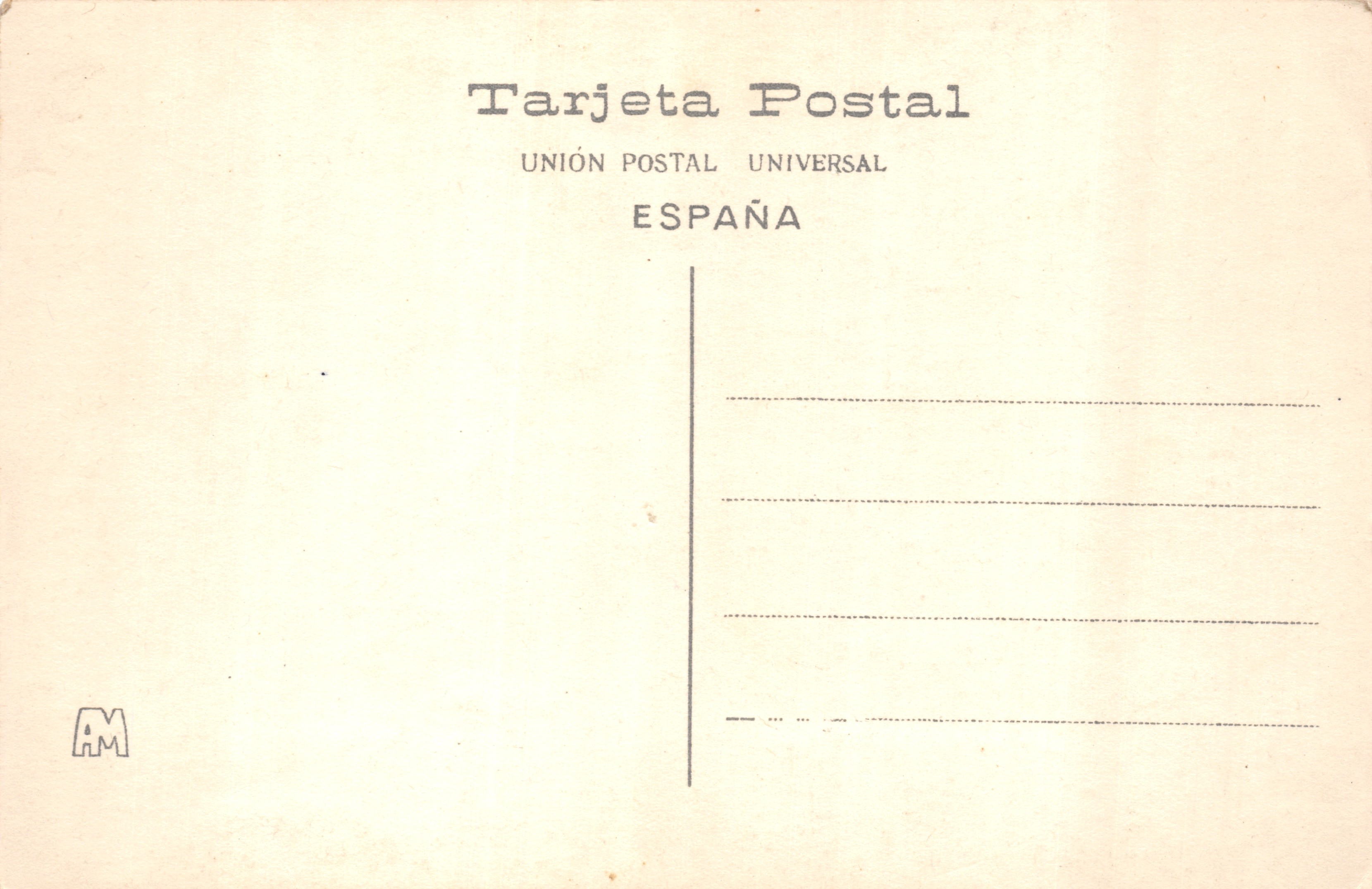 Palma de Mallorca. Casa Formiguera — vista a través de un arco con balcón y niño — editor no visible, n.º 229 — Reverso