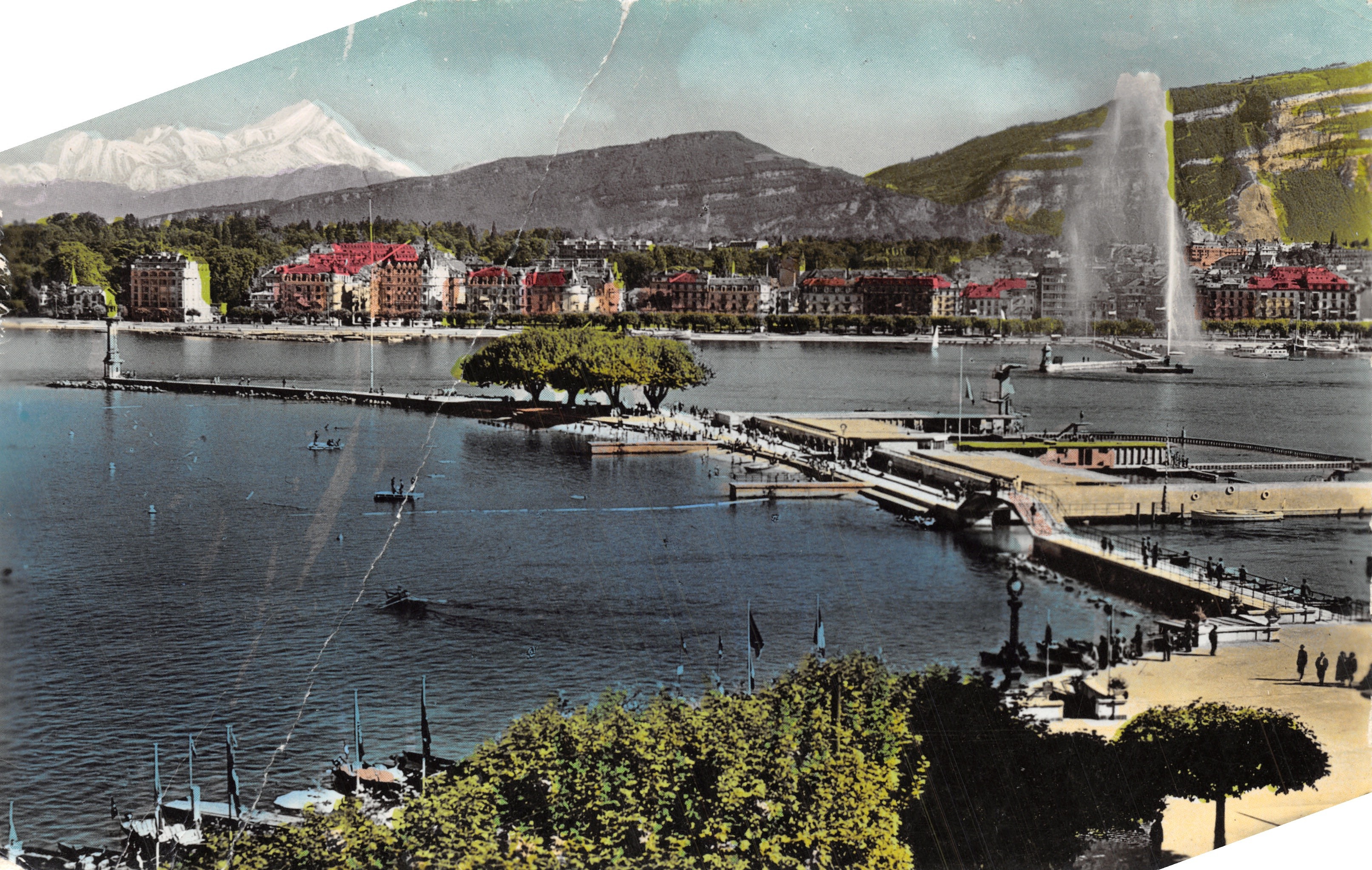Ginevra — I Bagni e il Getto d'Acqua — Editore C. SARTORI - Rep. int