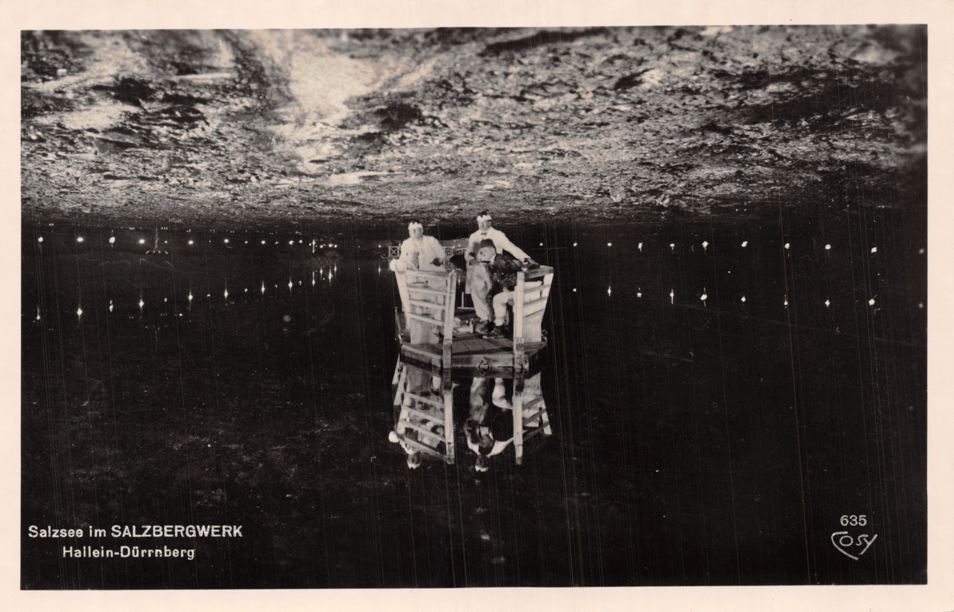 Salt Lake in the SALZBERGWERK — view of the salt lake in the salt mine of Hallein-Dürrenberg — publisher Cosy, no. 635