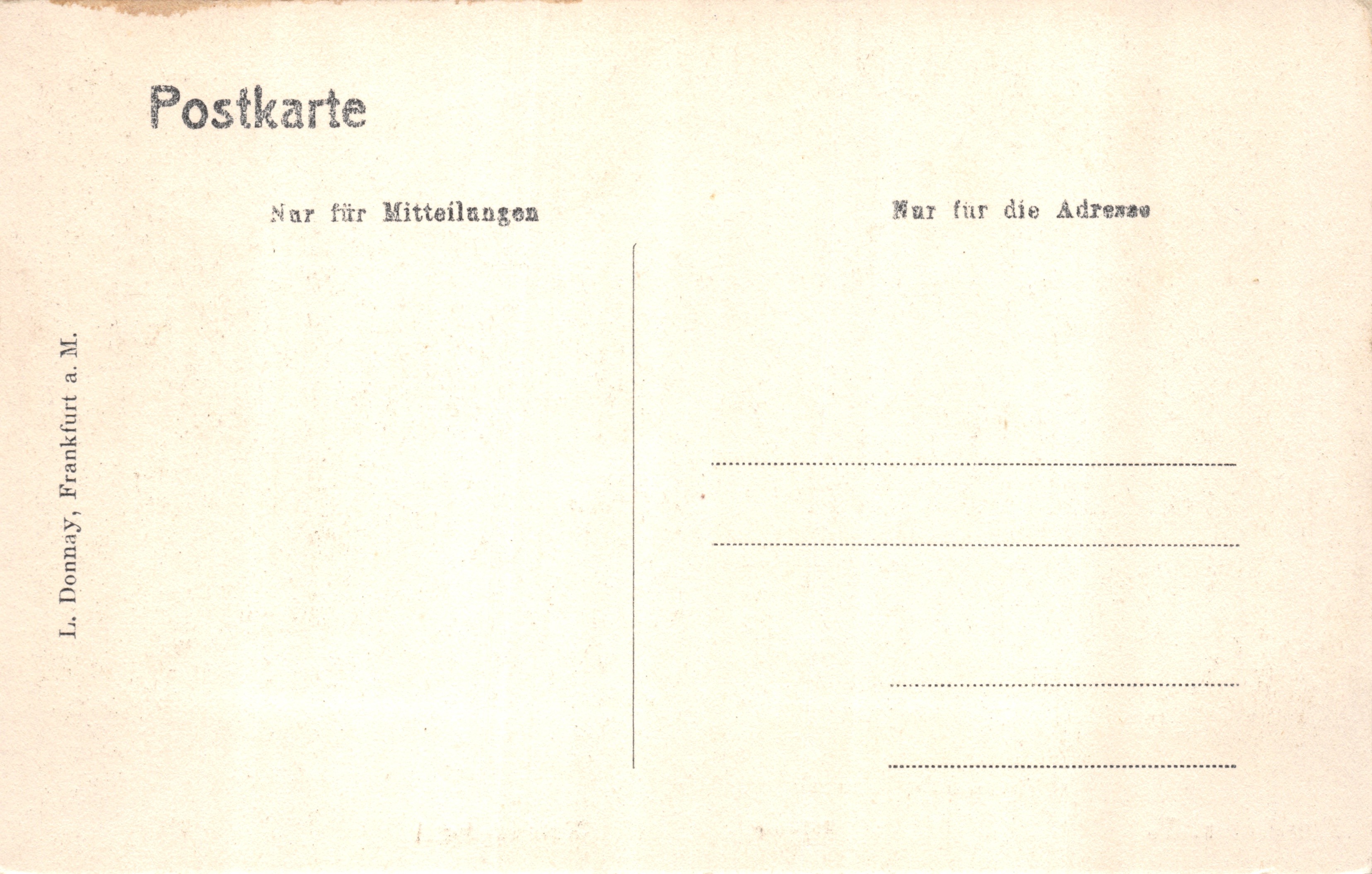 Frankfurt a.M. — Römer, Krönungssaal — Verleger L. Donnay — Rückseite