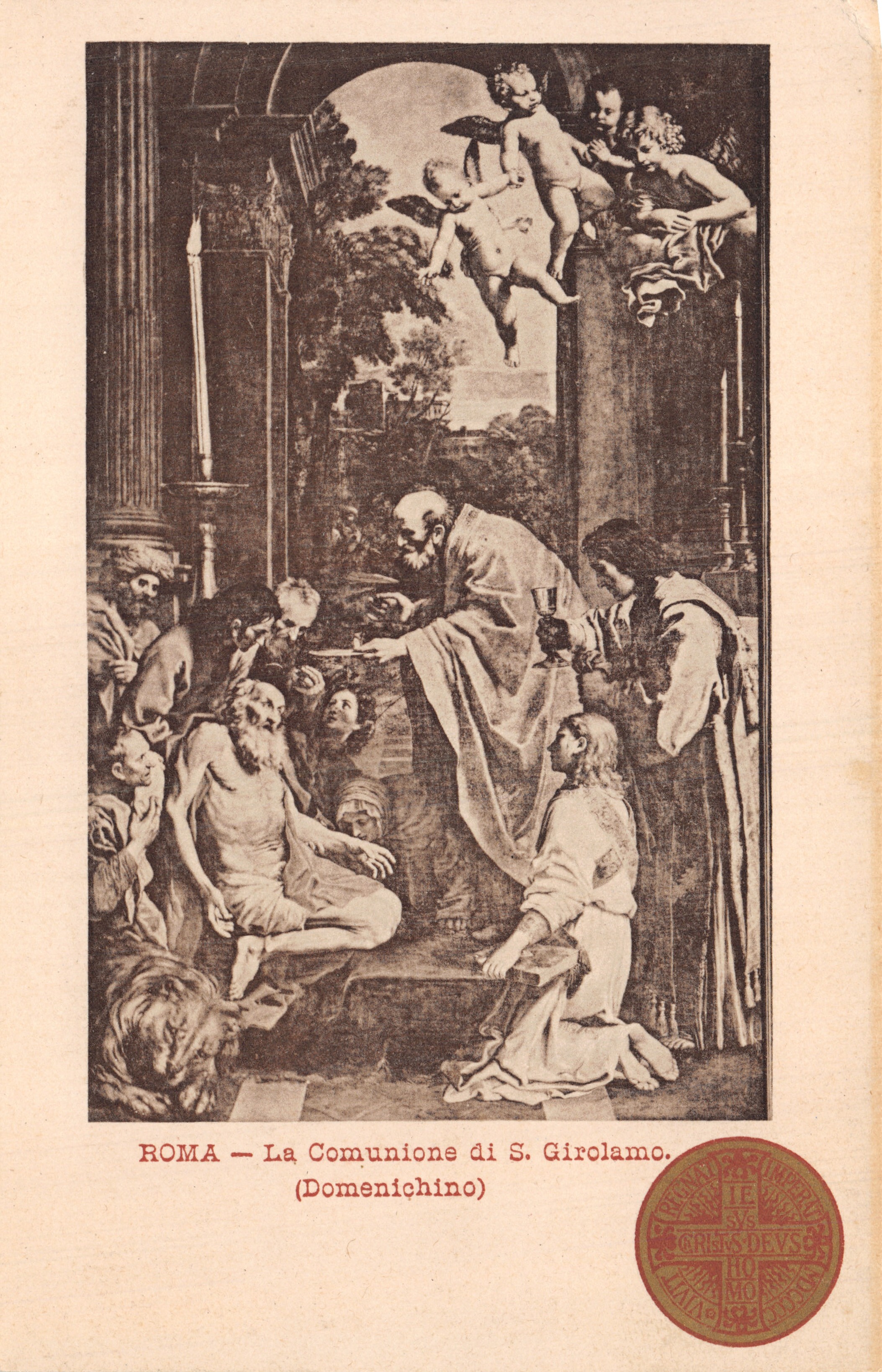 Roma — La Comunione di S. Girolamo — (Domenichino) — éditeur P. J. Benzo, Gênova