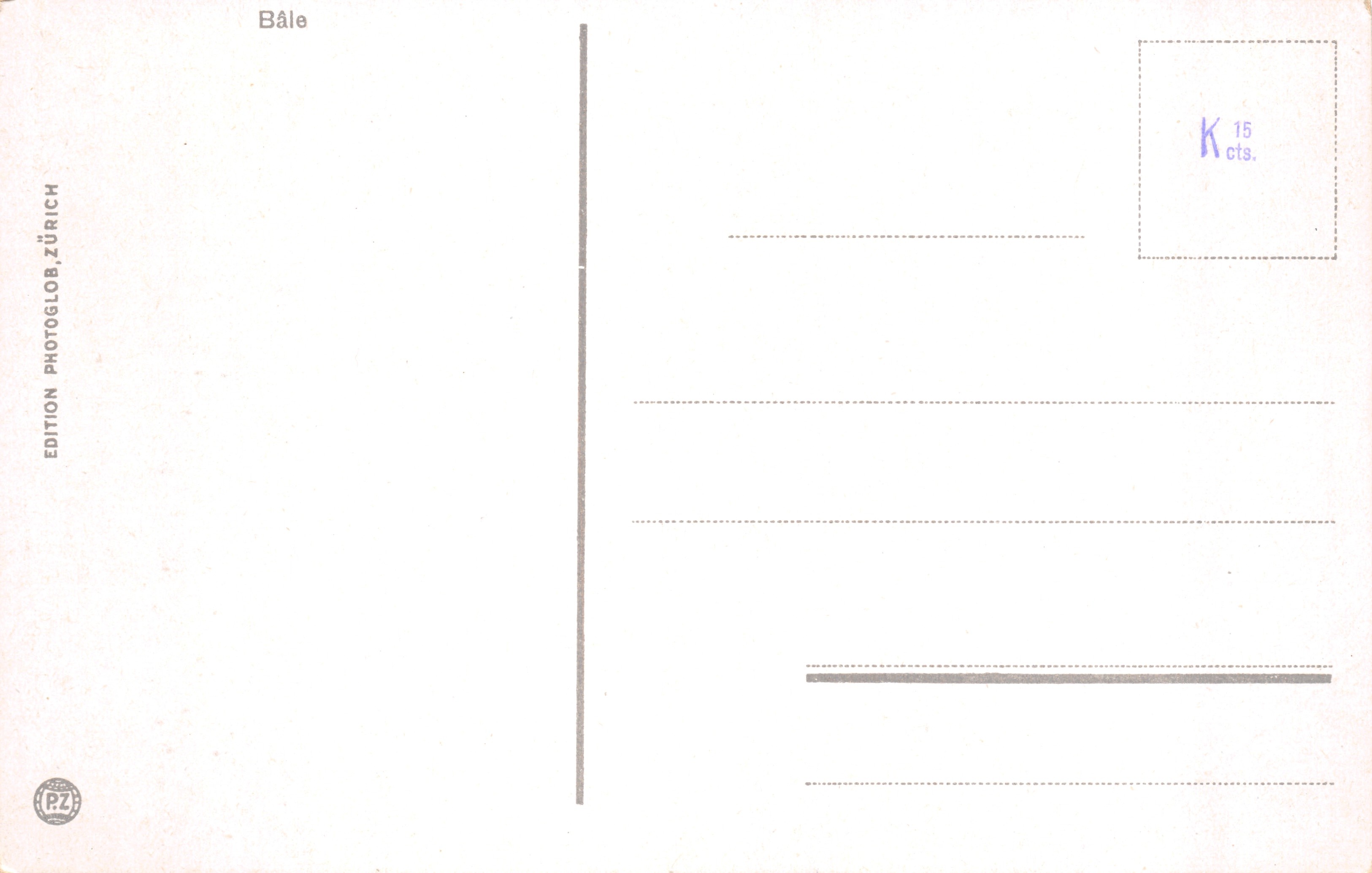 Vista aérea de Basilea — editor Edition Photoglob, Zúrich, n.º 5937 — Reverso