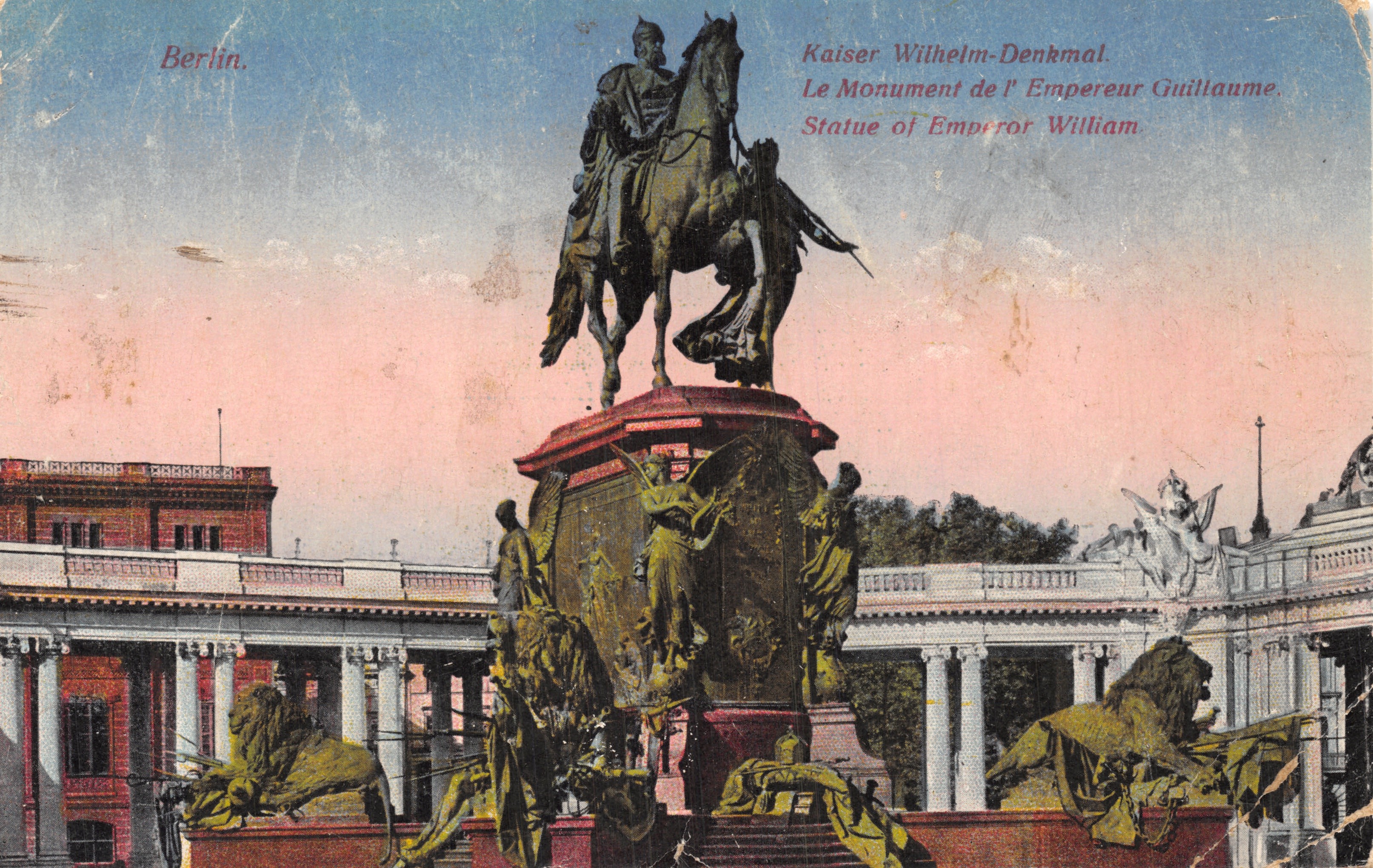 Berlino — Monumento all'imperatore Guglielmo I — editore non visibile