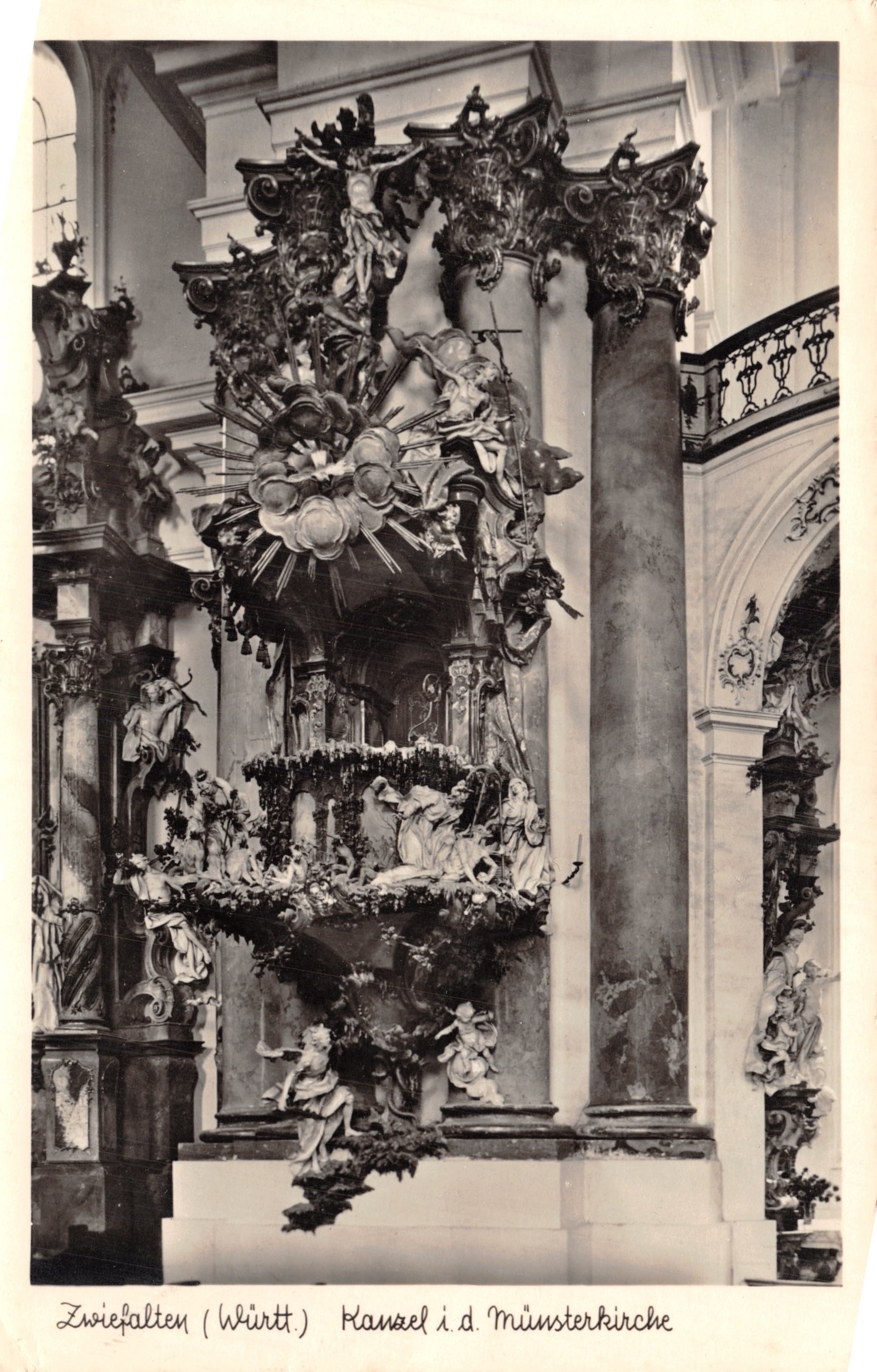 Zwiefalten (Württemberg) — Autel baroque de la Münsterkirche — éditeur R. Käfier, Zwiefalten