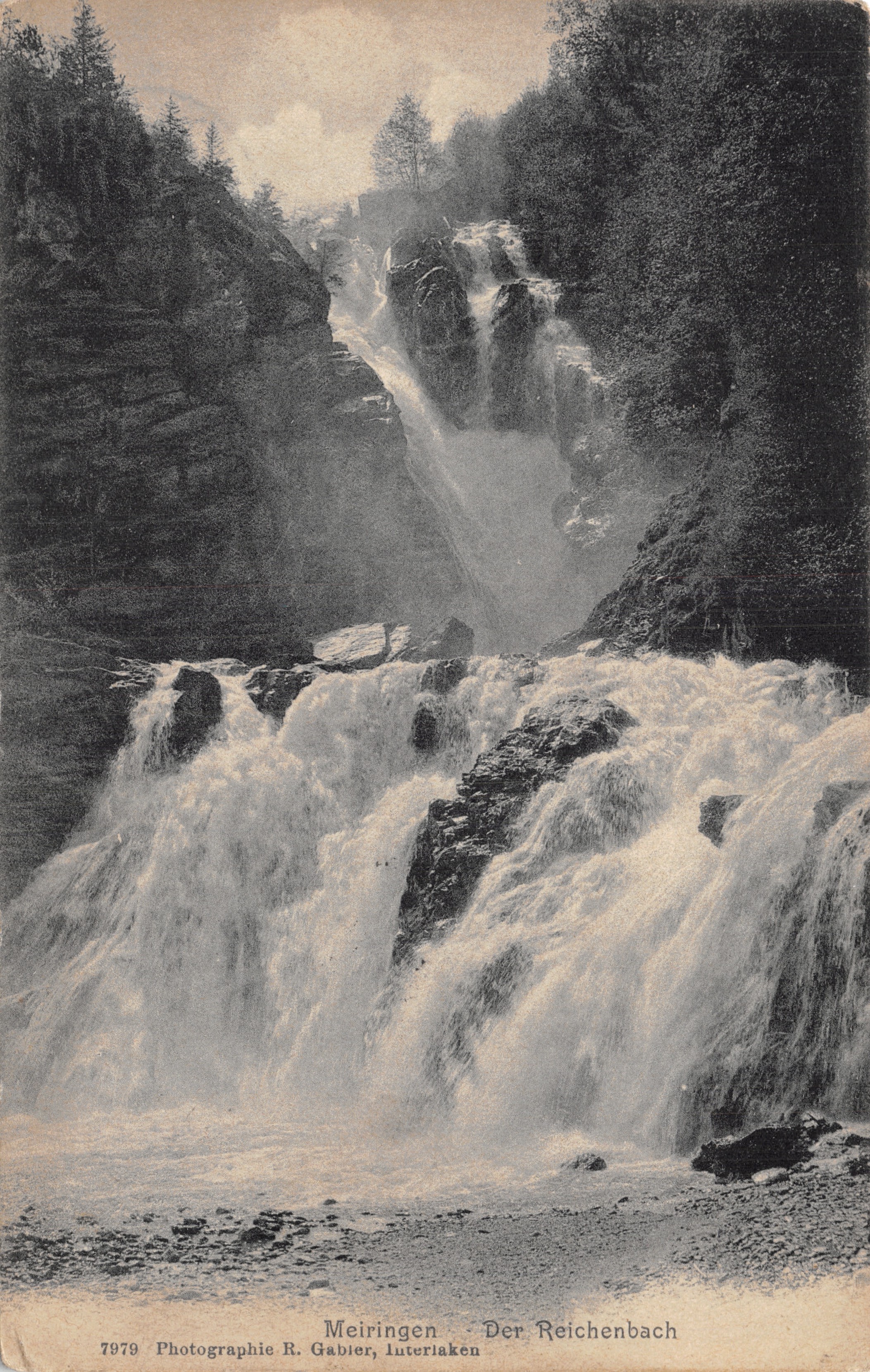 Meiringen — Le Reichenbach — Photographie R. Gablier, Luterlaken, n° 7979