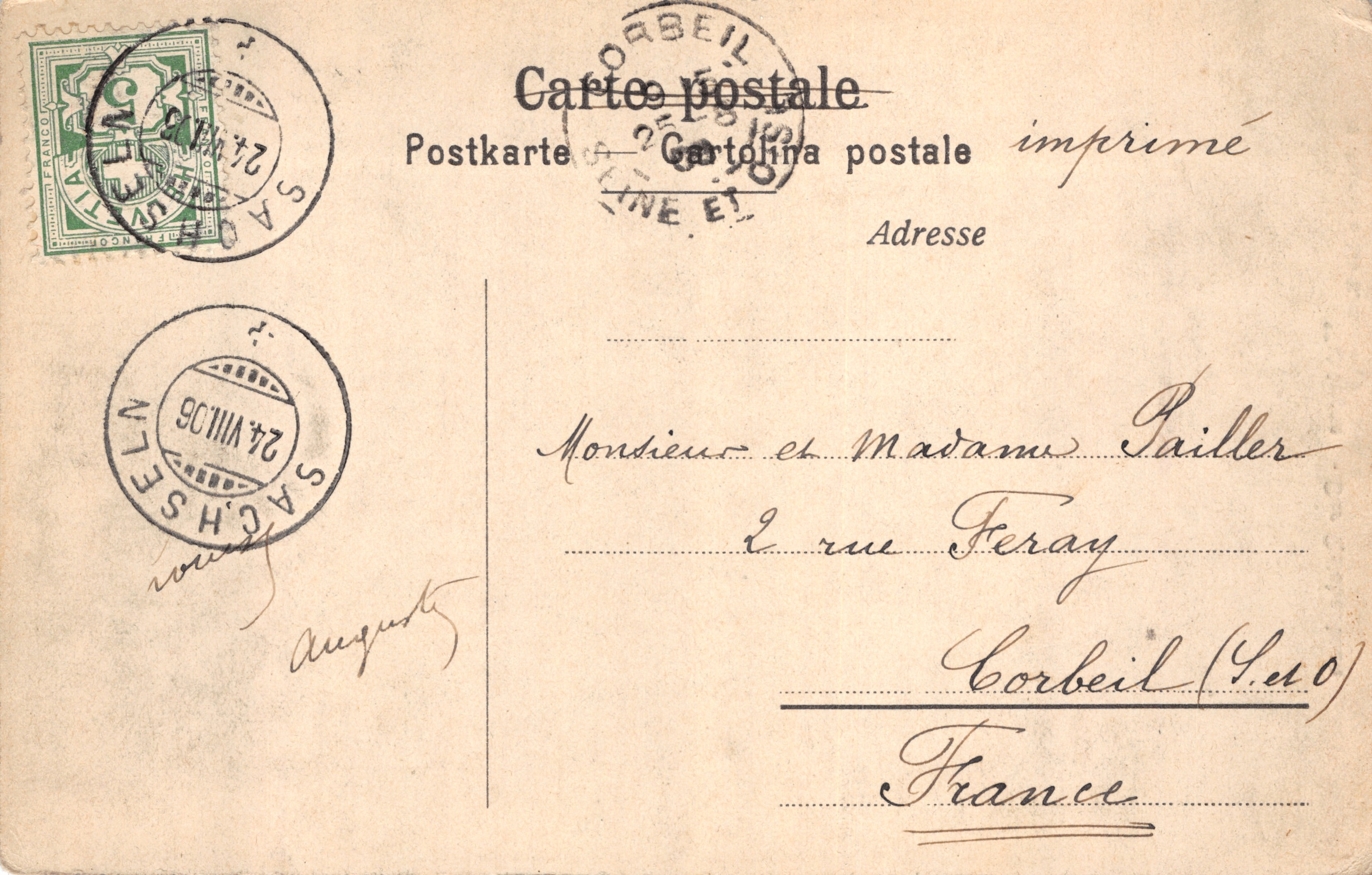 Meiringen — Le Reichenbach — Photographie R. Gablier, Luterlaken, n° 7979 — Reverso
