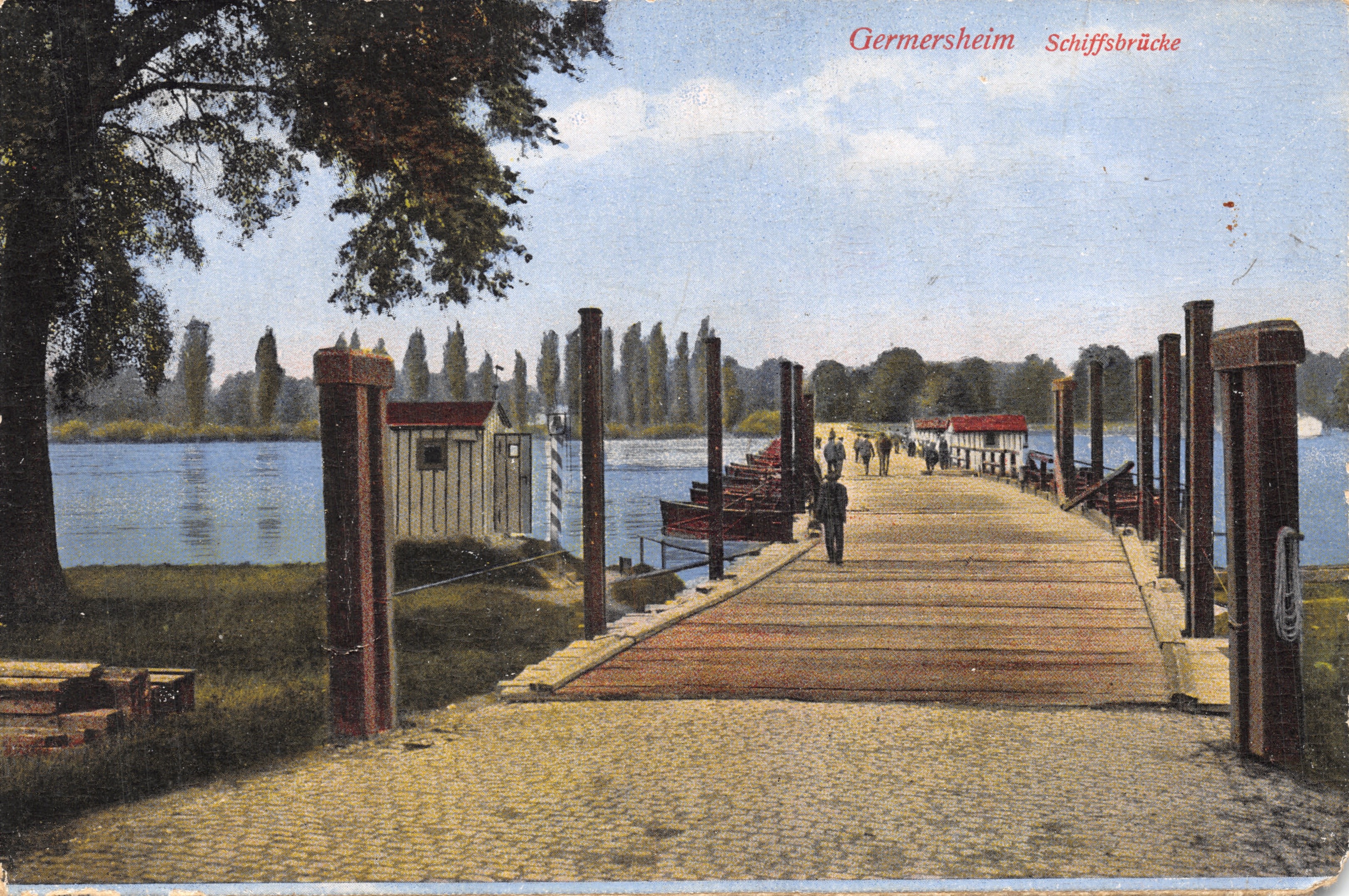 Germersheim — Schiffsbrücke (drijvend brugje) — uitgever niet zichtbaar