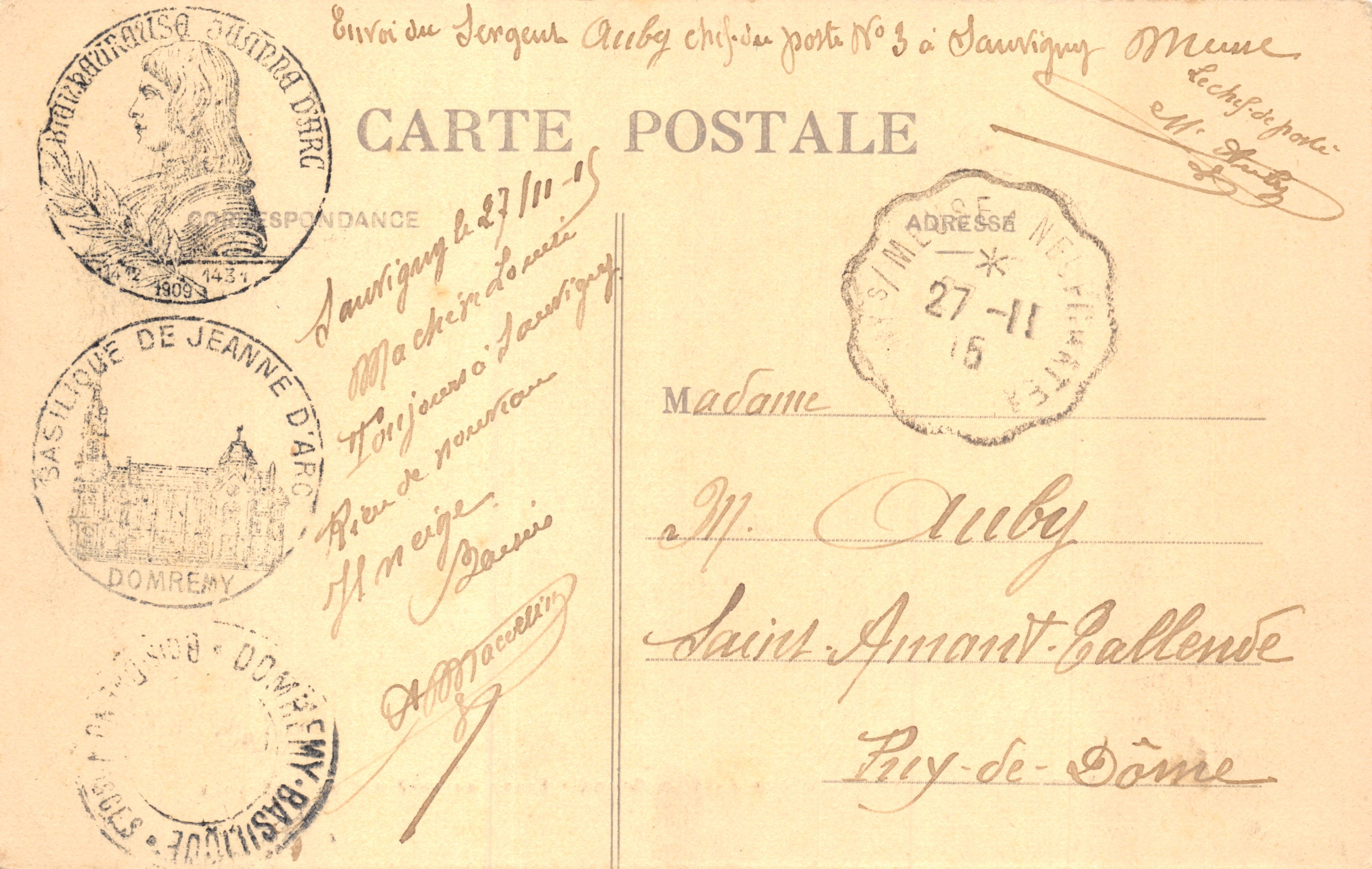 Crypte de la Basilique du Bois-Chenu — Autel et fresques — Collection de la Basilique du Bois-Chenu — Rückseite