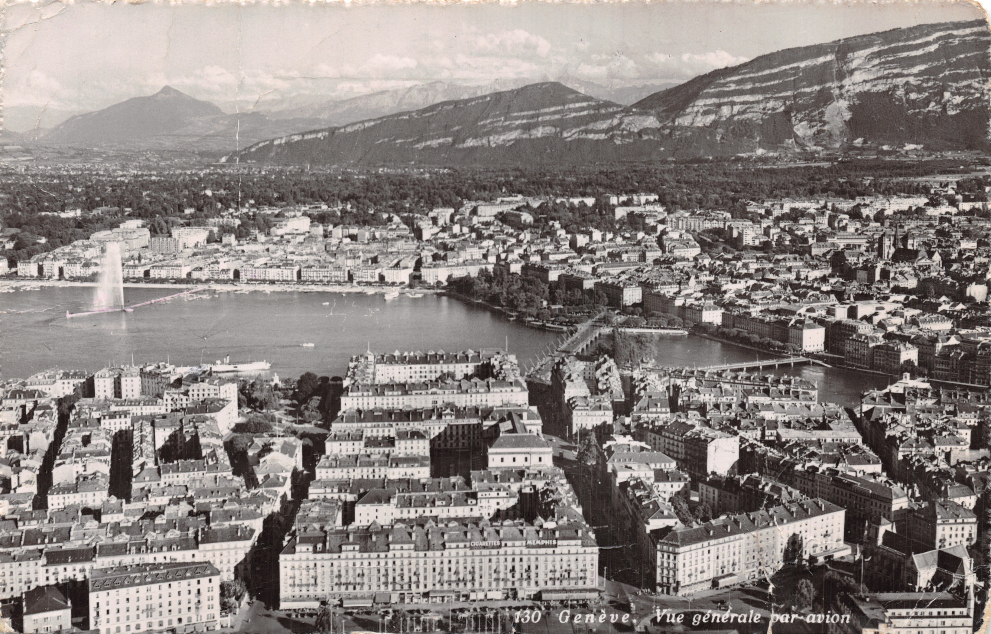 Genève — Algemene uitzicht vanuit een vliegtuig — uitgever C. SARTORI, n° 130
