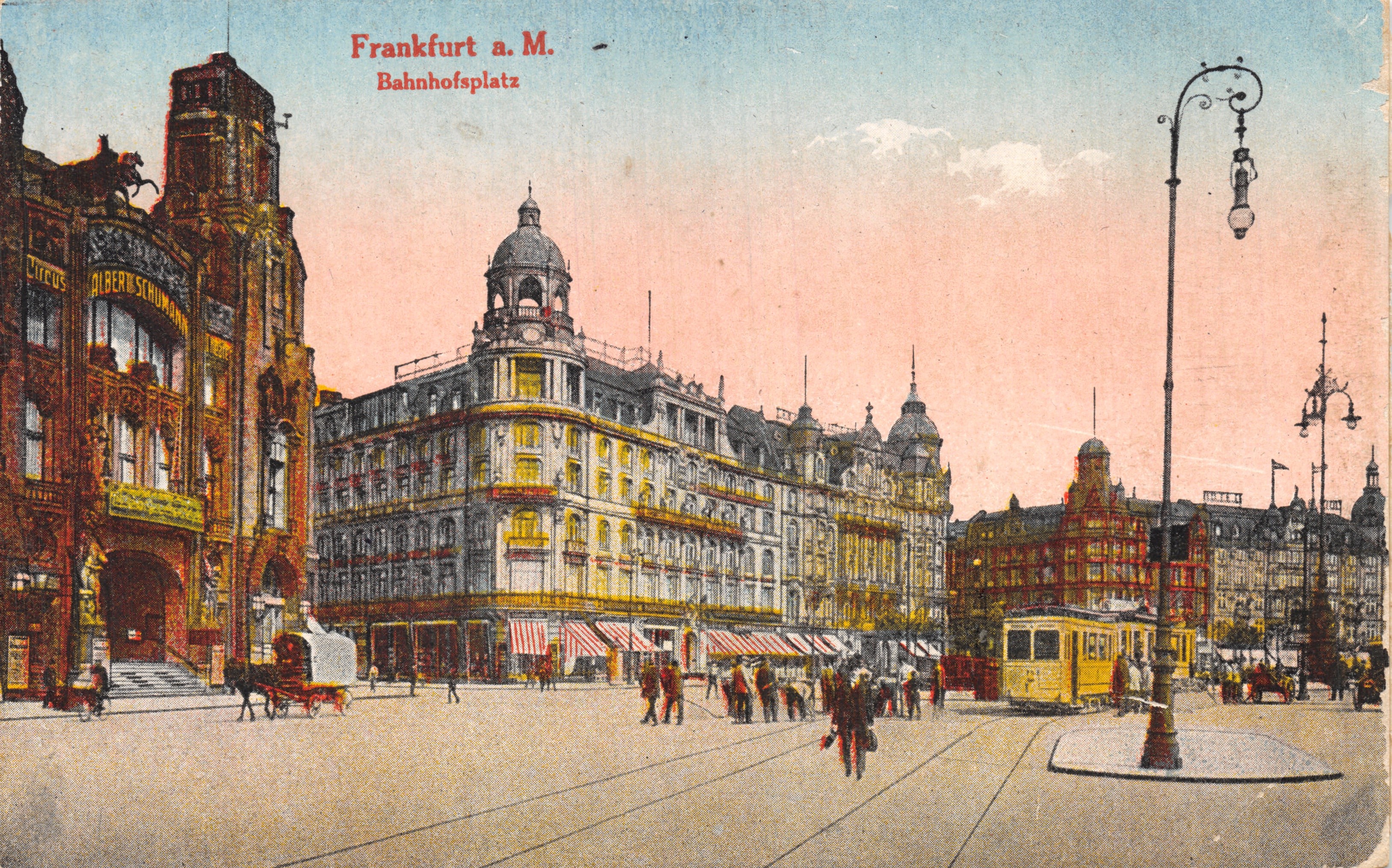 Frankfurt a.M. — Bahnhofsplatz avec le Cirque Alber-Schumann — éditeur non visible