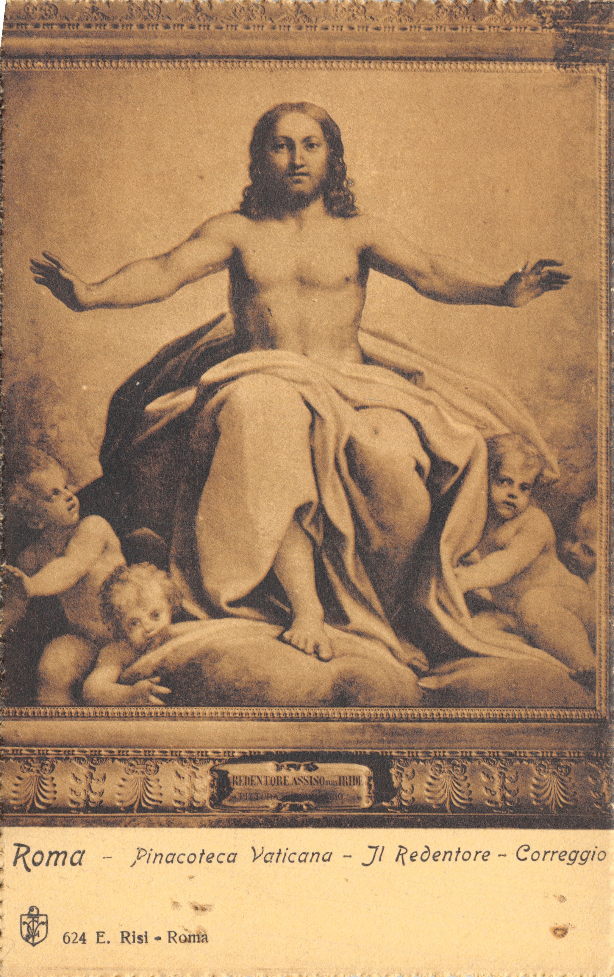 Jésus le Rédempteur — tableau de Corrège — éditeur E. Risi, n° 624