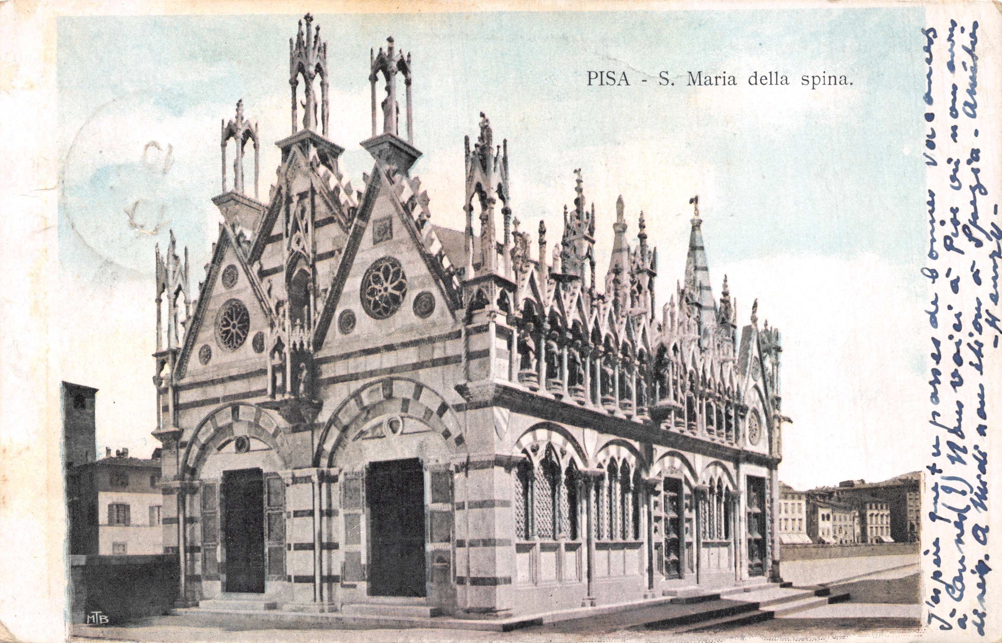 Pise - S. Maria della Spina — uitgever MTTIS, serie-nummer zichtbaar links beneden
