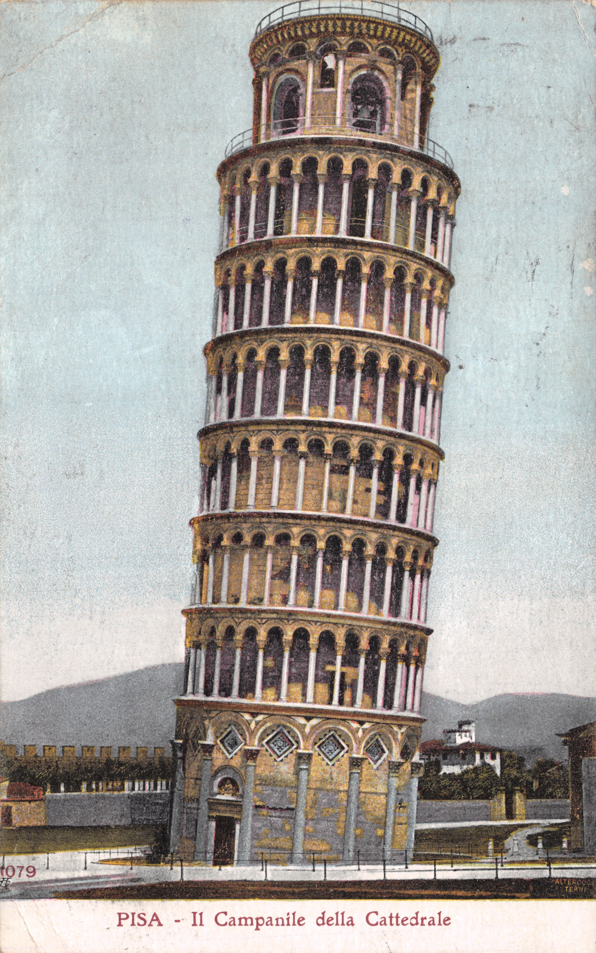 Pise - De klokkenstoel van de kathedraal — uitgever ALTERCOLE, nr. 1079