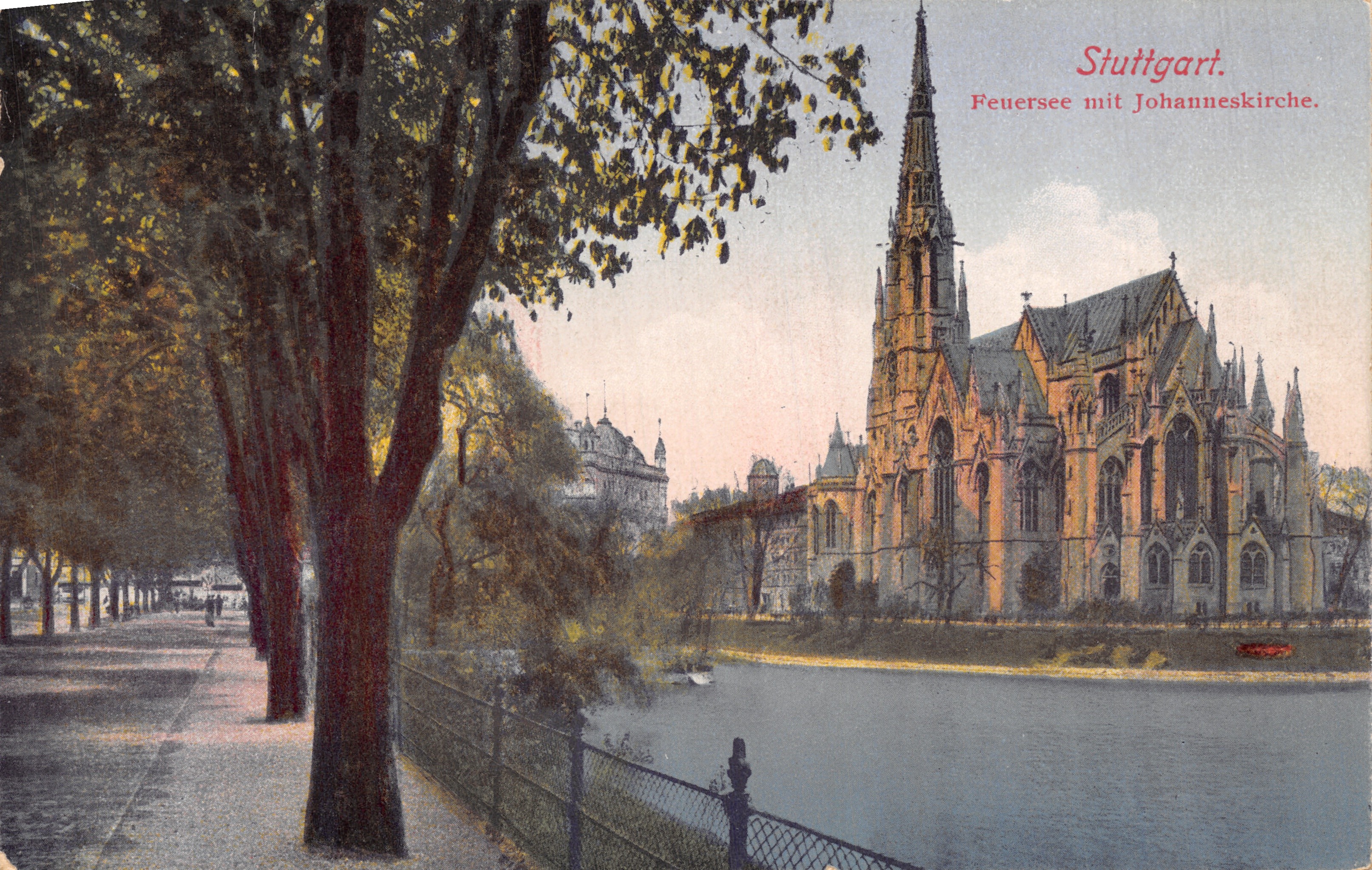 Stuttgart — Feuersee mit Johanneskirche — éditeur non visible