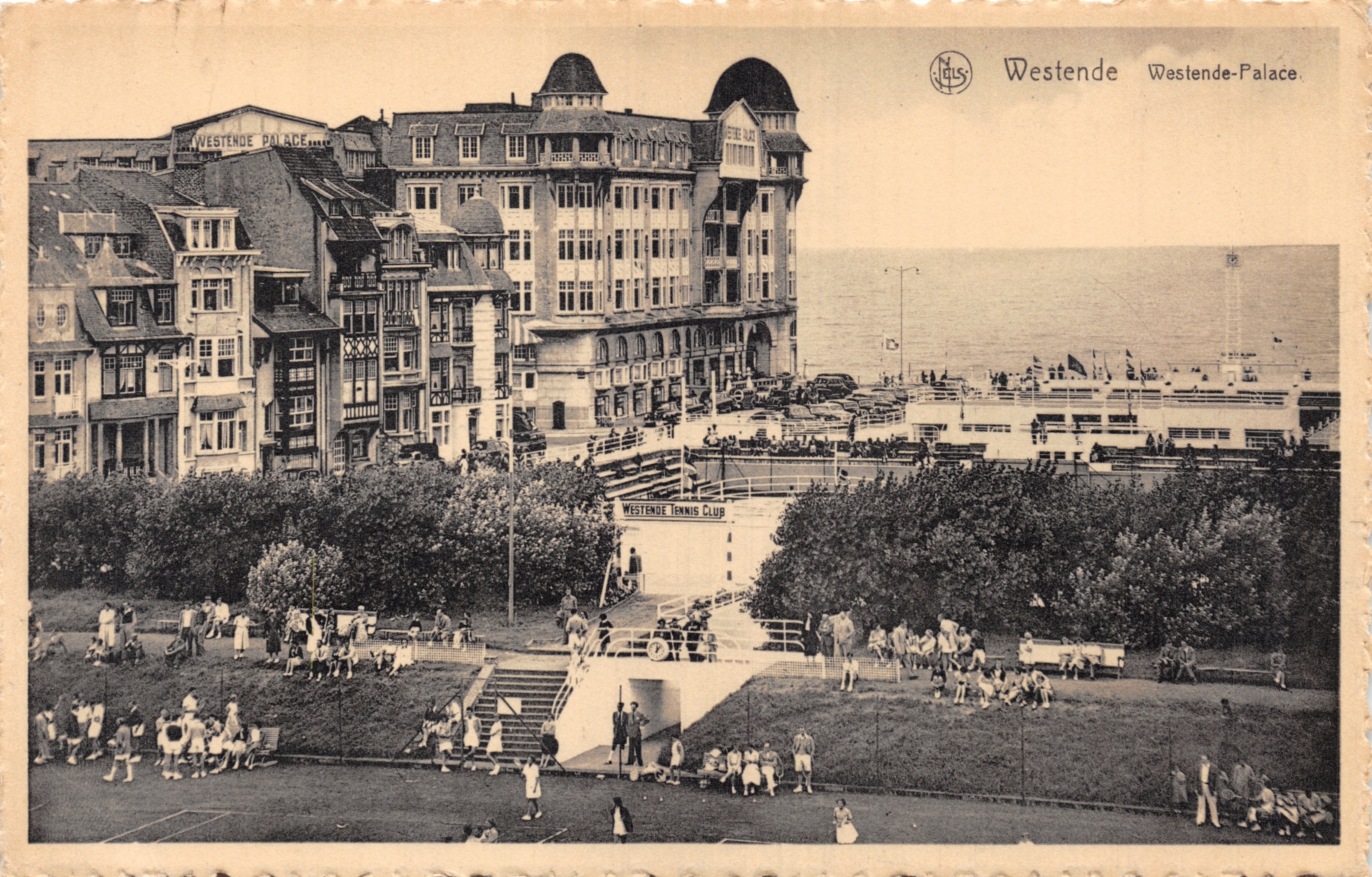 Westende — Vista del Palazzo Westende e del Westende Tennis Club — editore Thill, Bruxelles, n. 22
