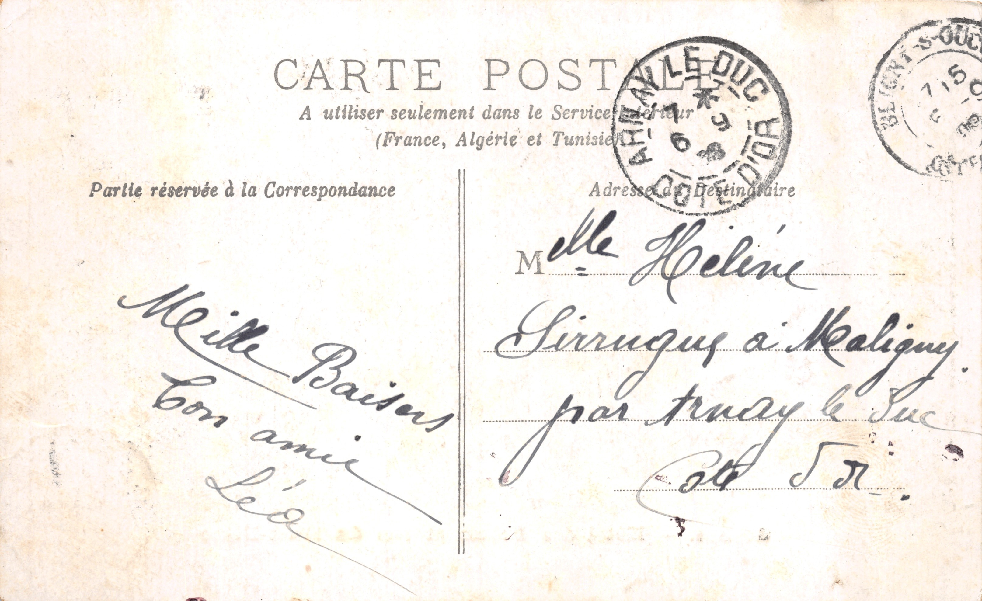 Ginebra — Hotel des Postes y rue du Mont-Blanc — editor no visible, número de serie ilegible — Reverso