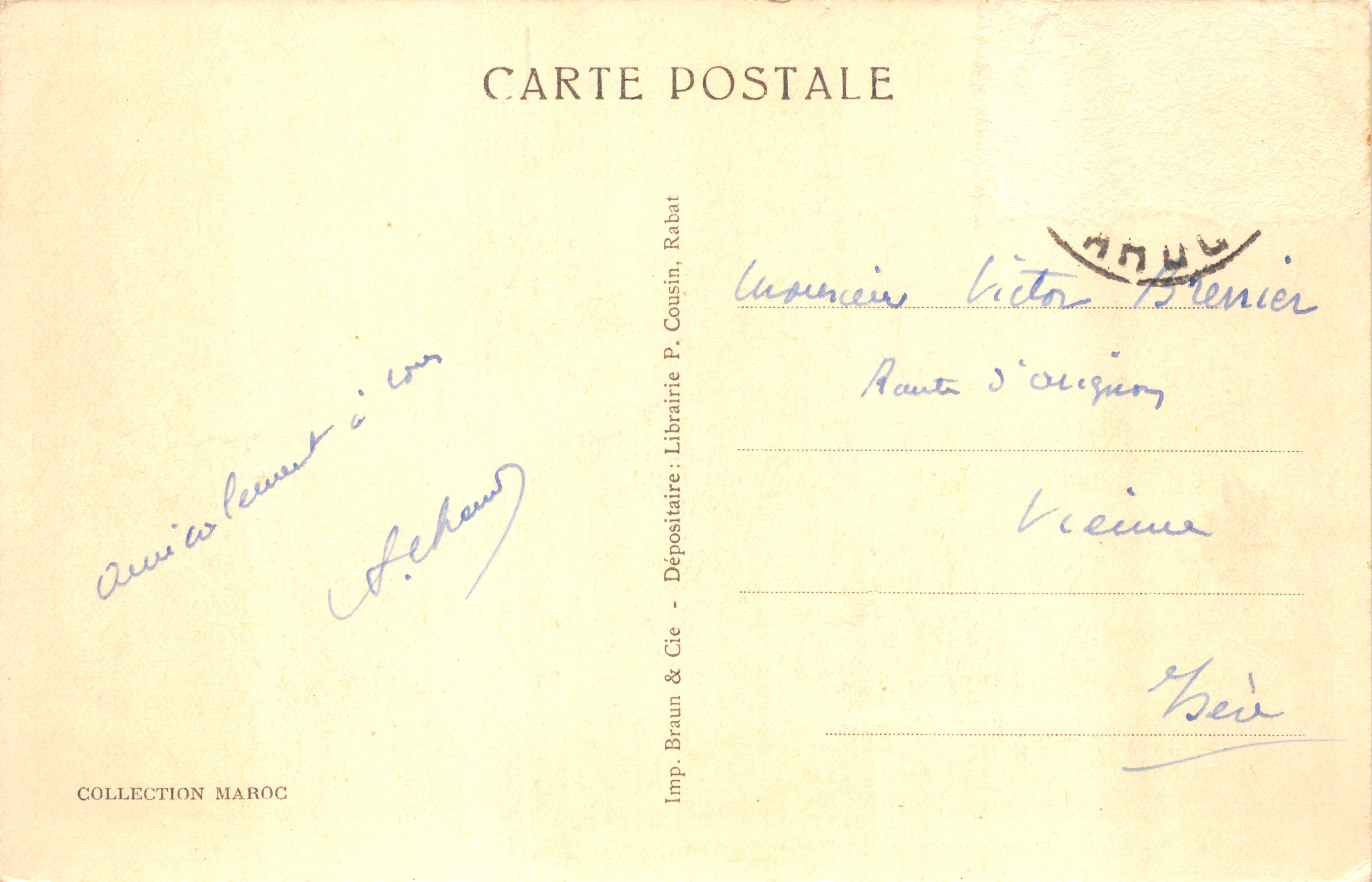 Rabat — Colonnades de la Tour Hassan — Imp. Braun & Cie, Rabat — Verso