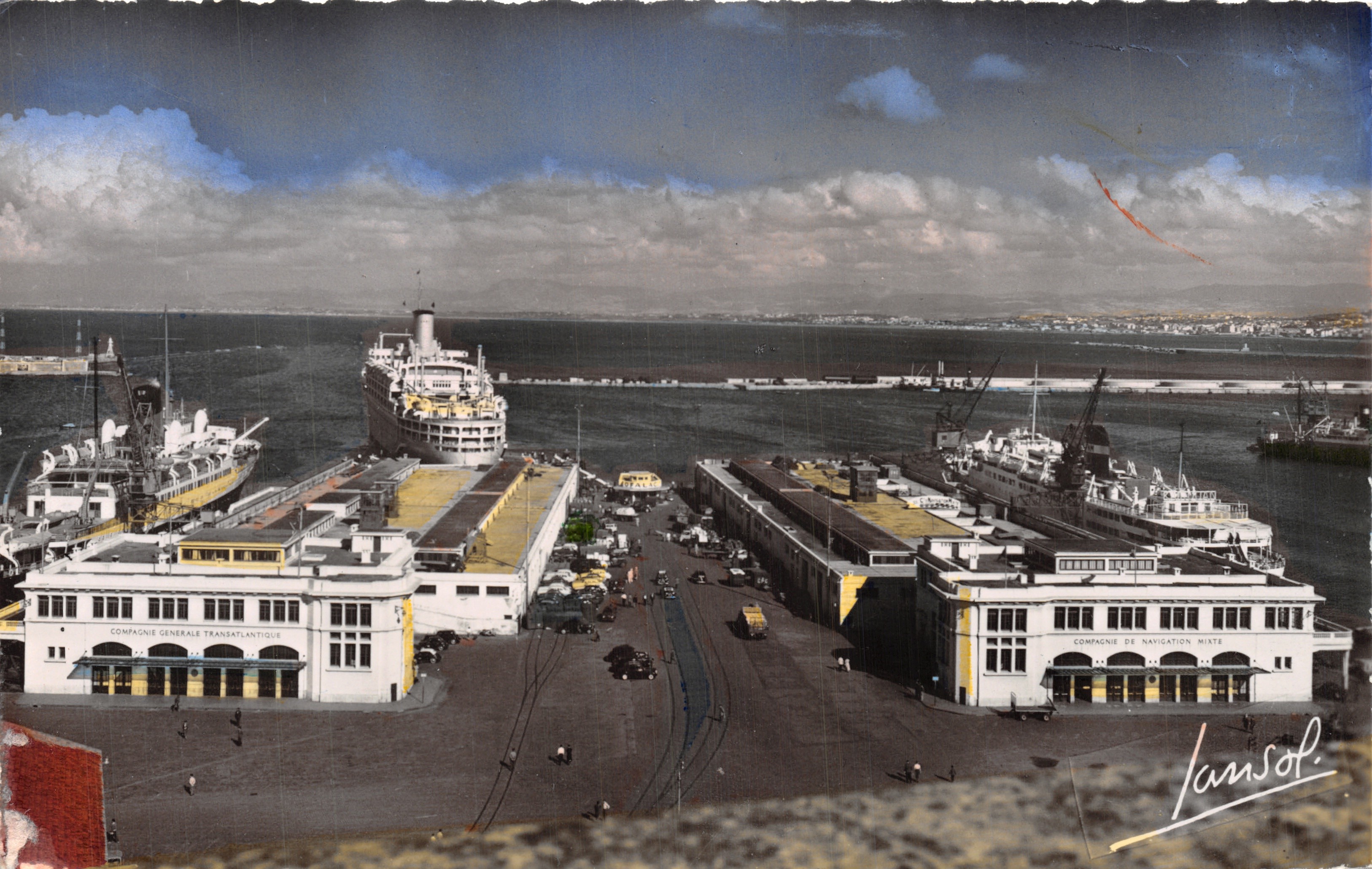 Algérie - Port maritime d'Alger — vue du quai, du « Ville d'Alger » et du « Kairouan » — éditeur LANSOL