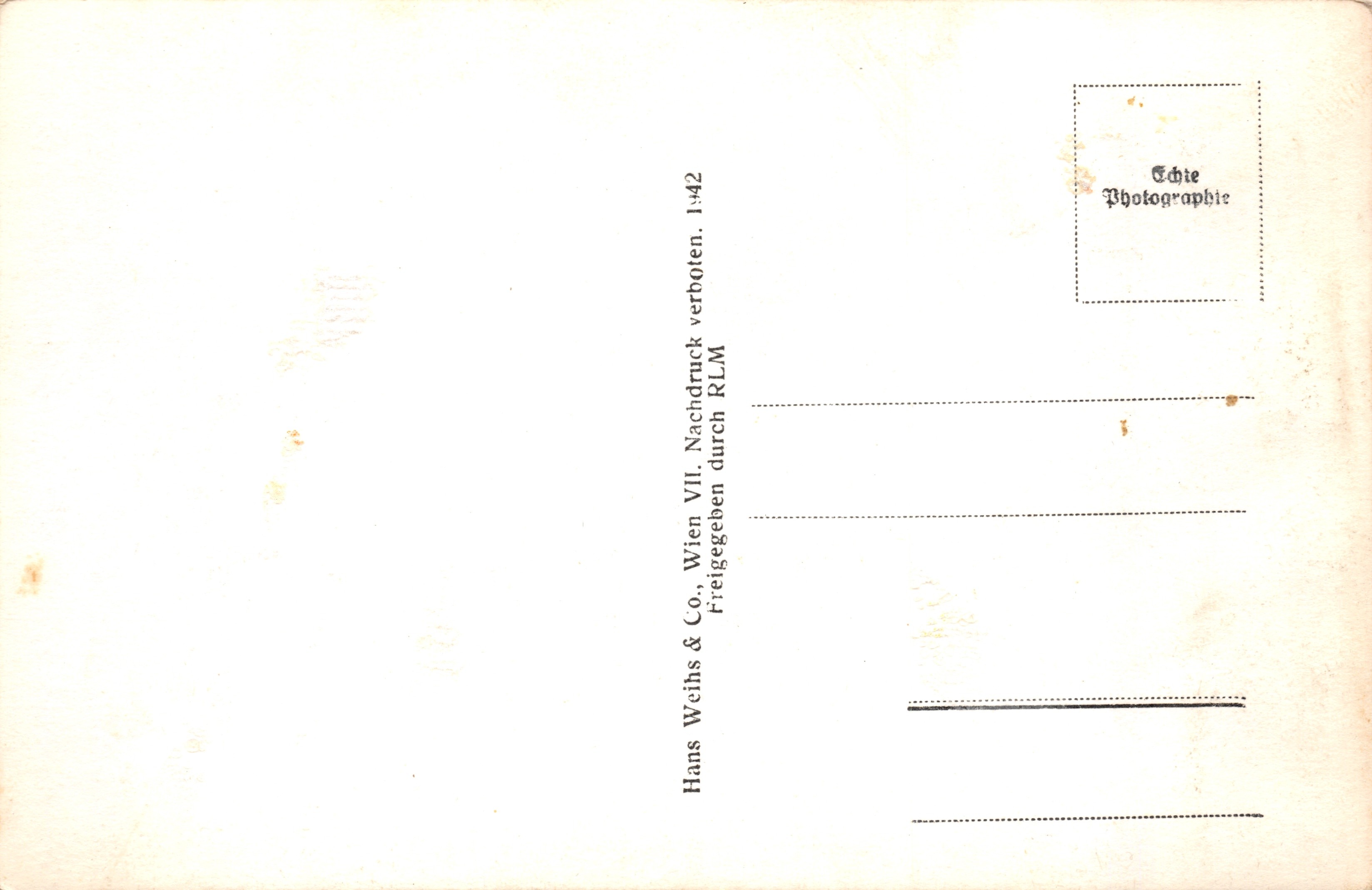 LIEZEN — vue aérienne du village et des montagnes — éditeur Hans Weichs & Co., Wien — Verso