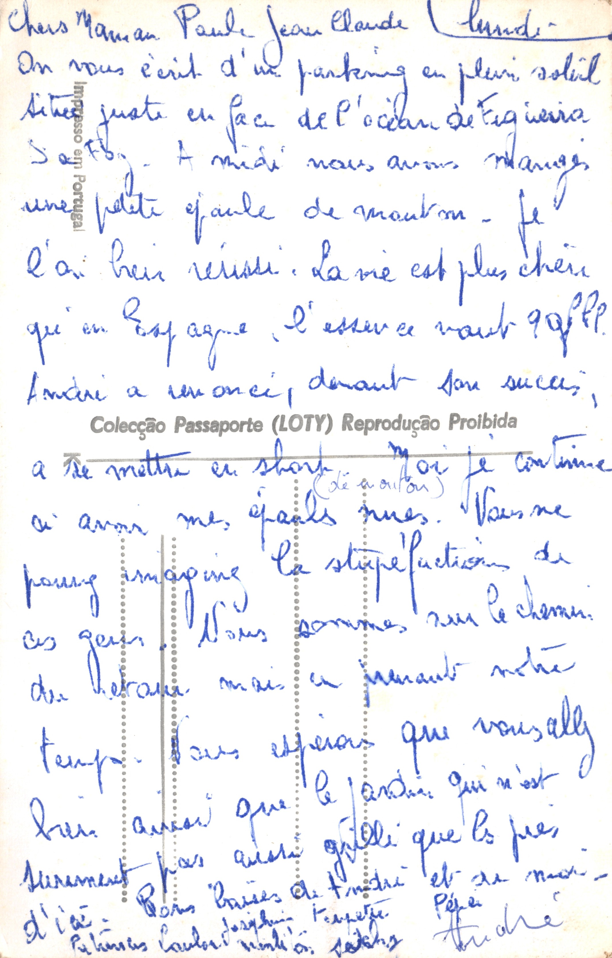 Figueira da Foz — A section of the Pool and the Beach — publisher PRINTED ON CARD n°45 — Back
