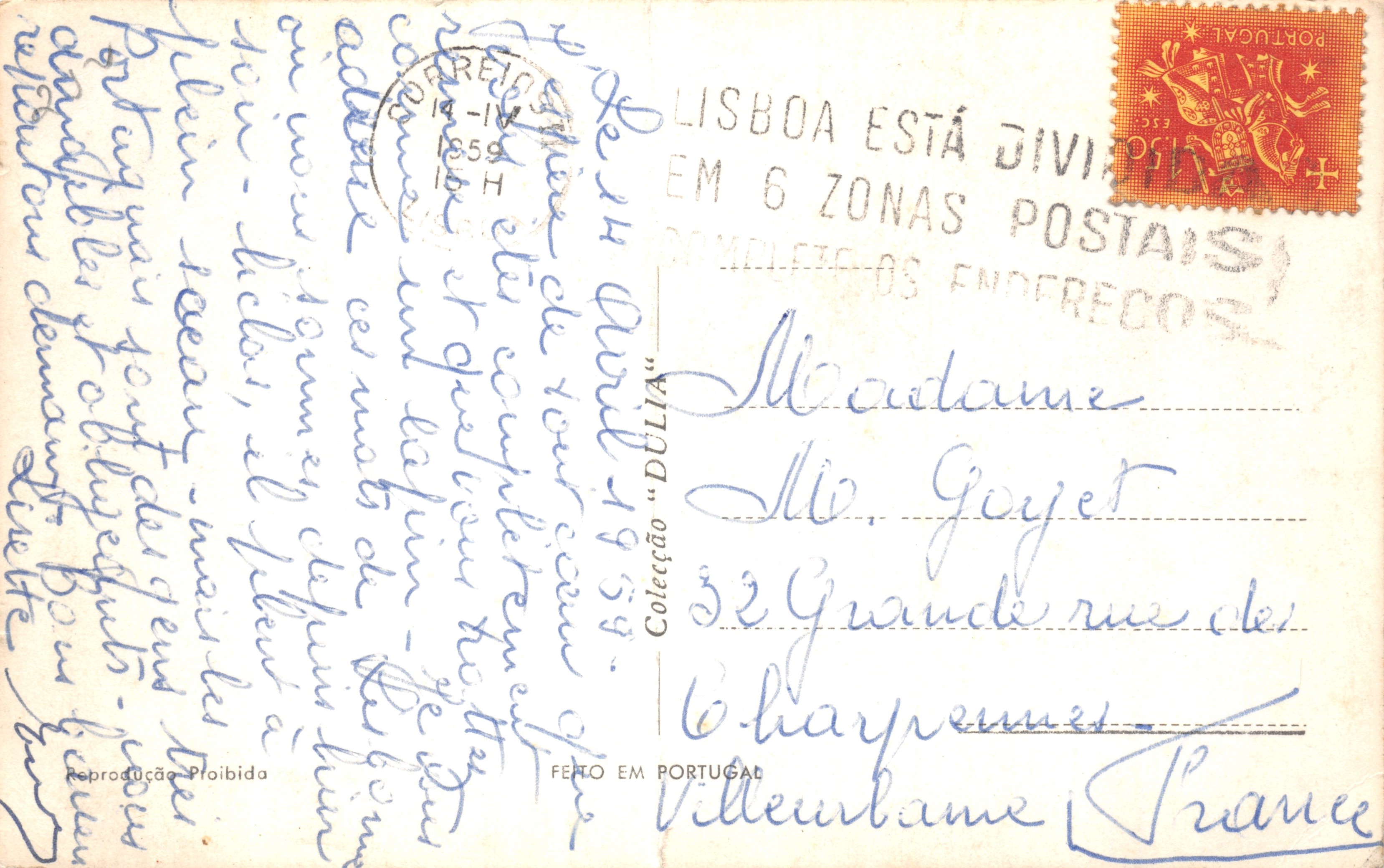 Lisbon — Place Pedro IV (Rossio) — publisher PRINTED ON POSTCARD n° 477 — Back