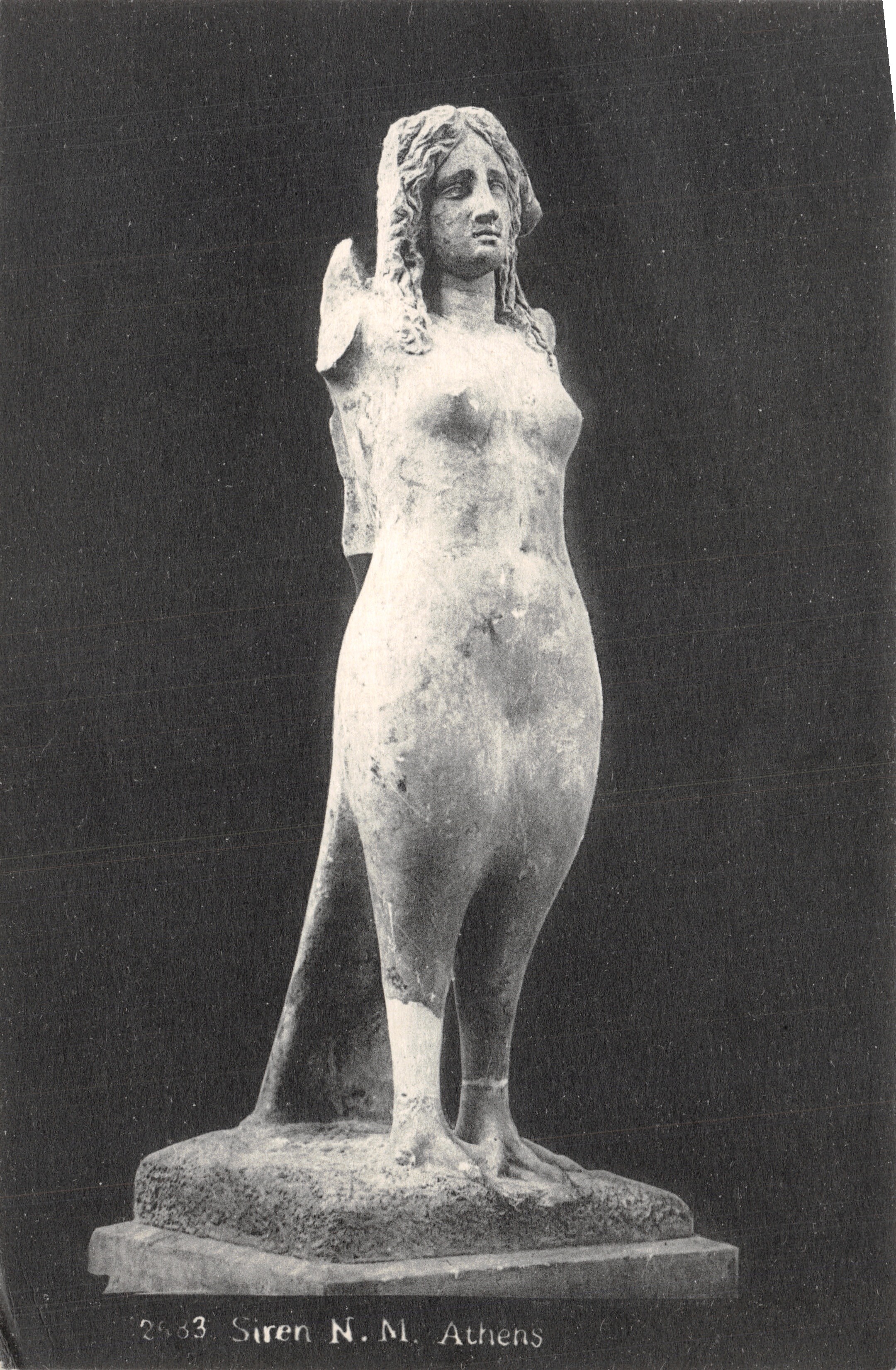 Sirene — statue dans le musée national d'Athènes — éditeur N.M. Athens, n° 2683