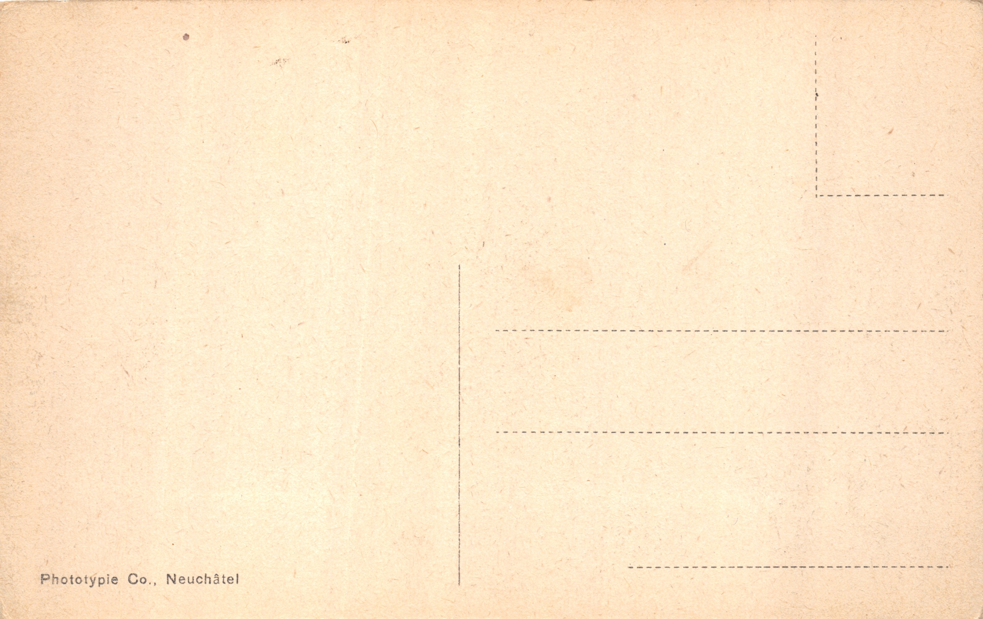 Genève en de Mont-Blanc — uitzicht op het meer met bosje en bruggen — Phototypie Co., Neuchâtel, n° 1101 — Achterkant