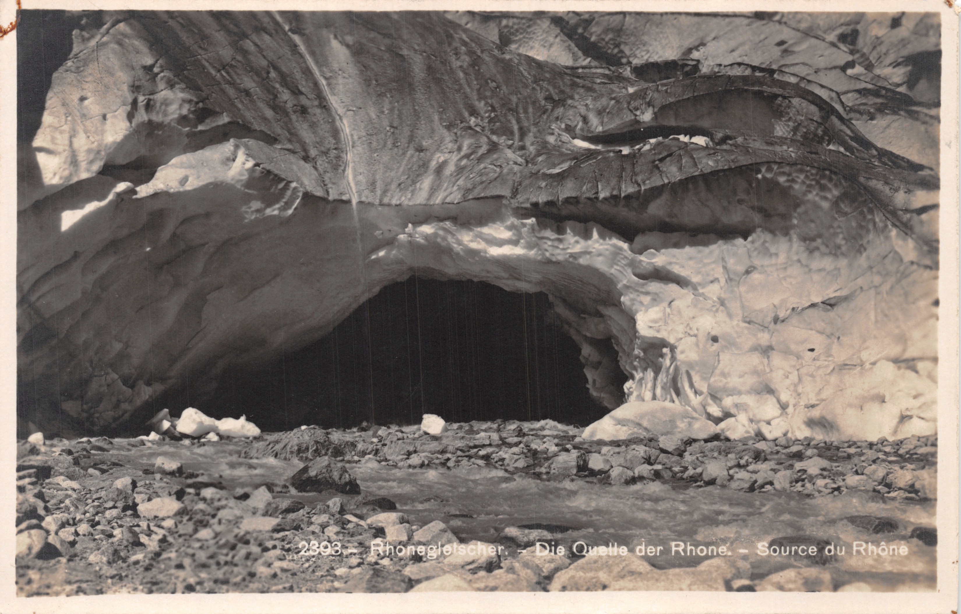 Source of the Rhône — Glacial Cave of the Rhone Glacier — Société Graphique Neuchâtel, no. 2903