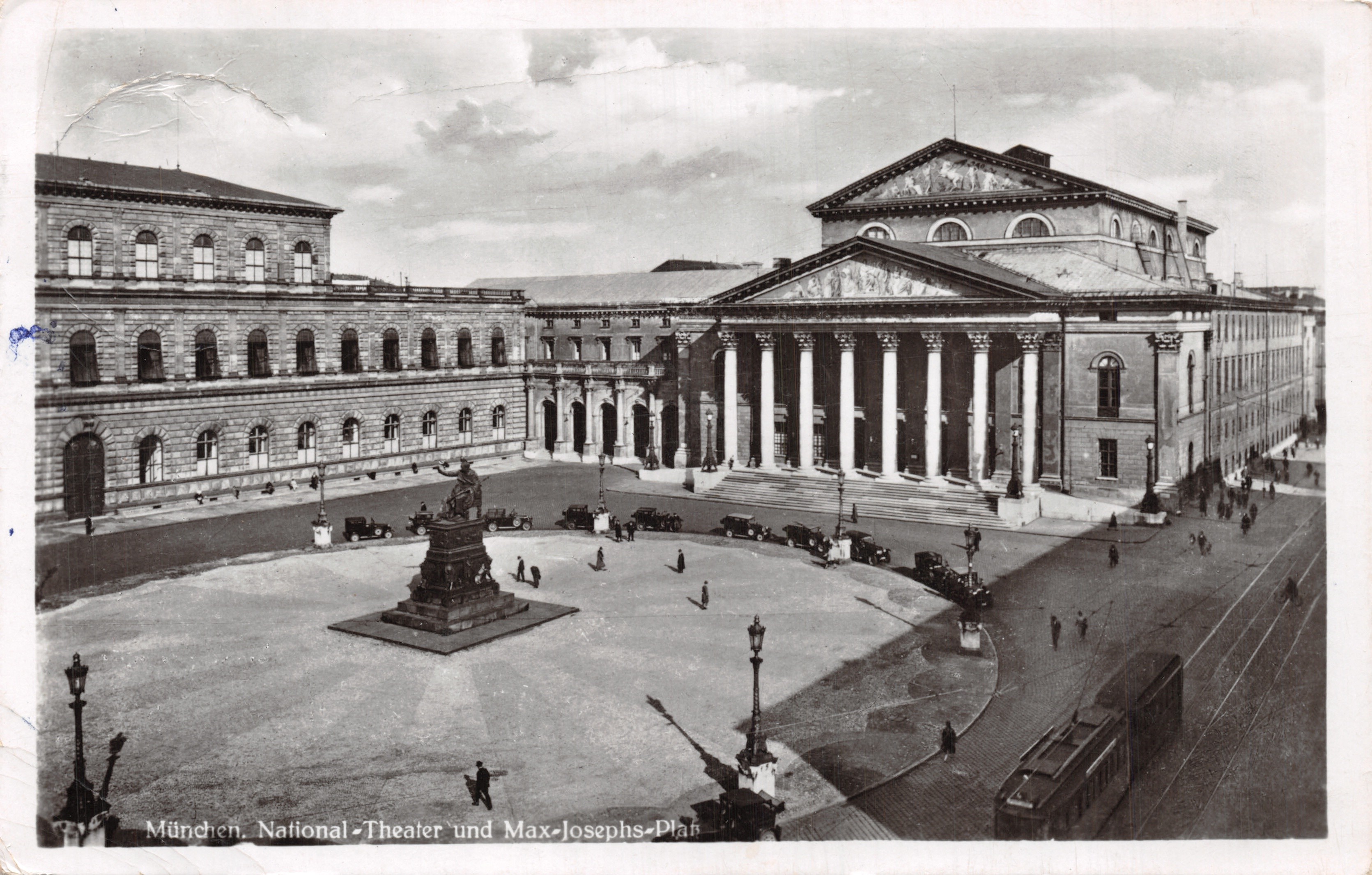 Munich. Teatro Nazionale e Piazza Max-Josephs — editore Verlag Carl Kruck, n. 938