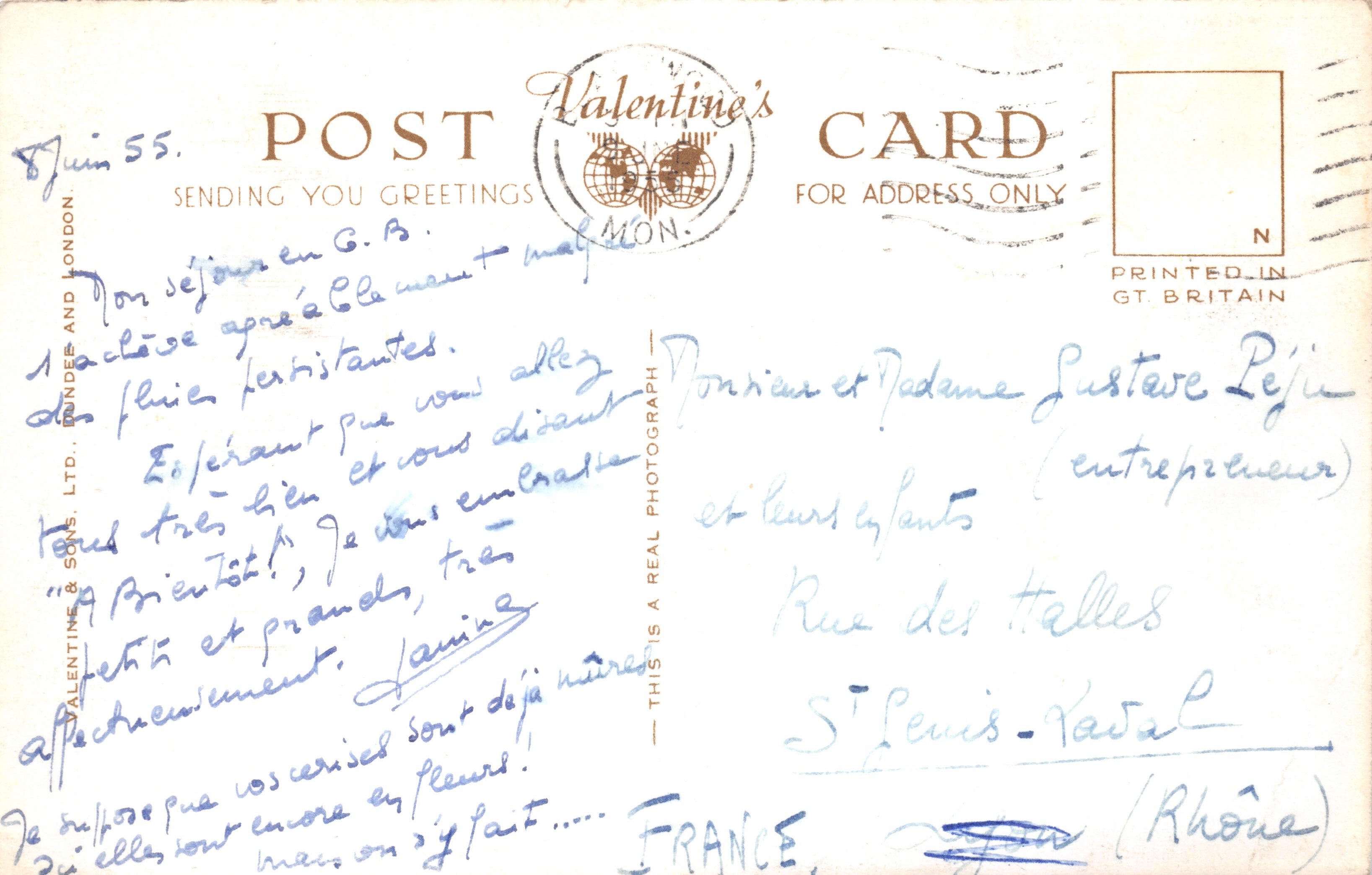 Il municipio di Cardiff visto dai giardini di Gorsedd — editore Valentine's Card, n. W.2932 — Verso