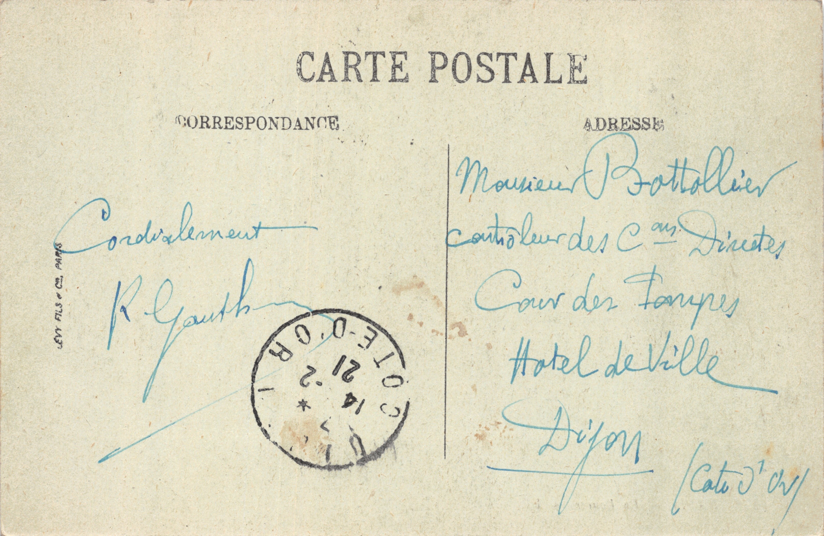 Paris — Die Börse — Verlag LL. n° 1273 — Rückseite