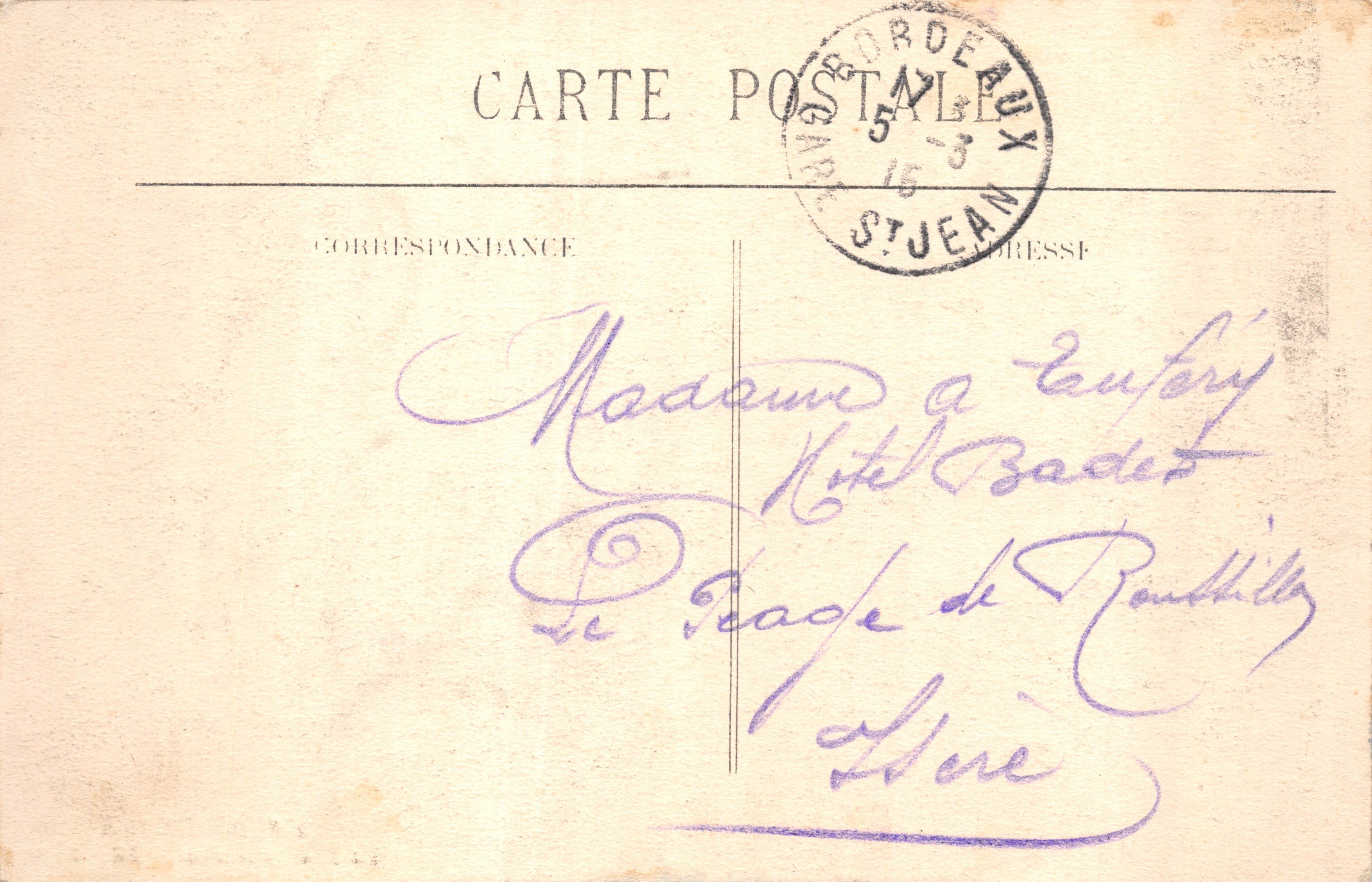 El Puerto y el Puente — Bordeaux — editor BR-2430 — Reverso