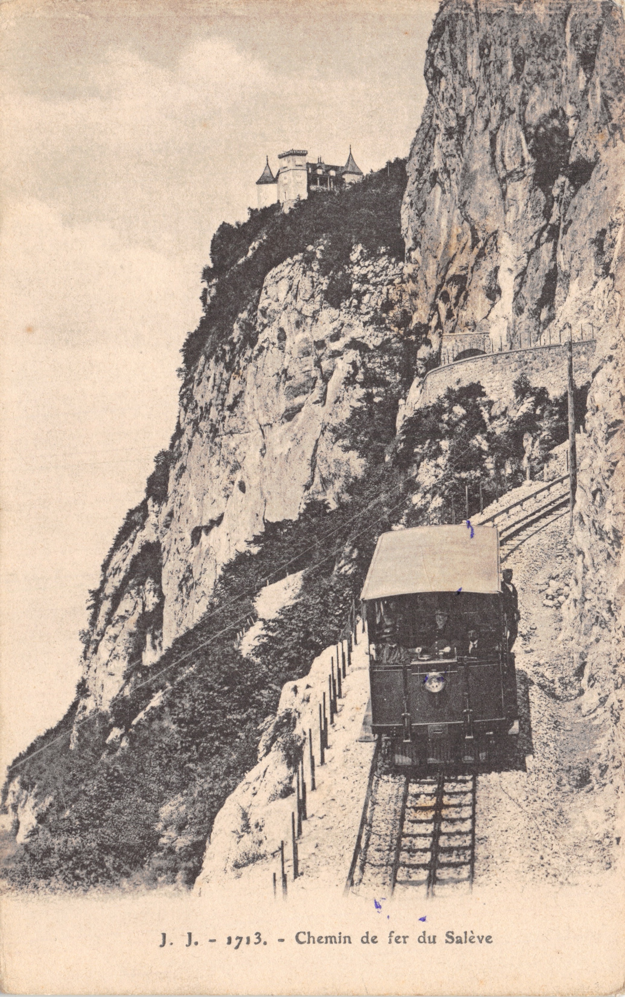 Chemin de fer du Salève — vue van het trein in opwaartse richting — J. J. - 1713