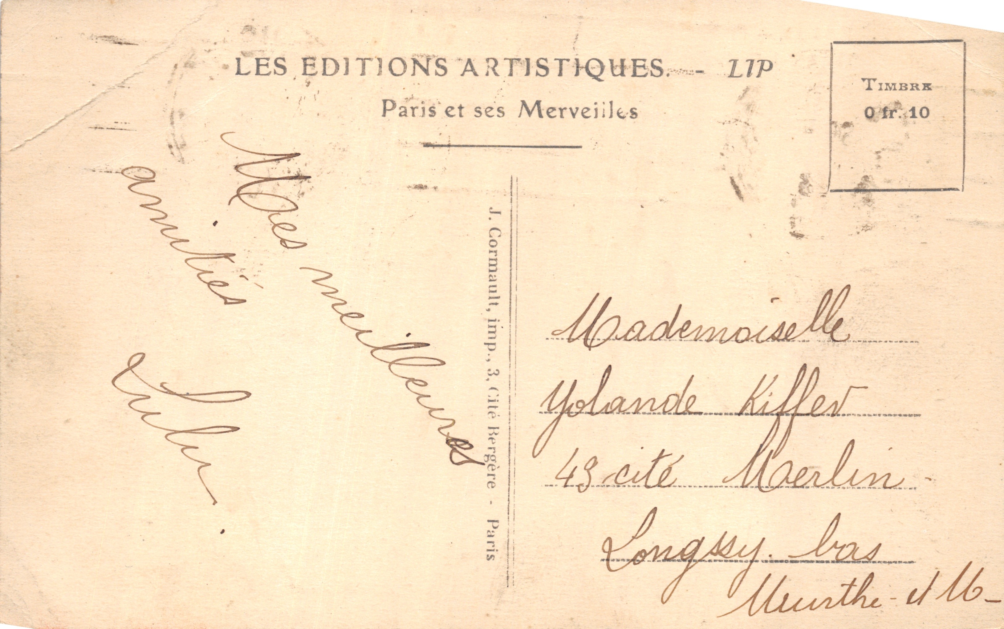 PARIS — La Bourse — The Stock Exchange — LIP — Achterkant