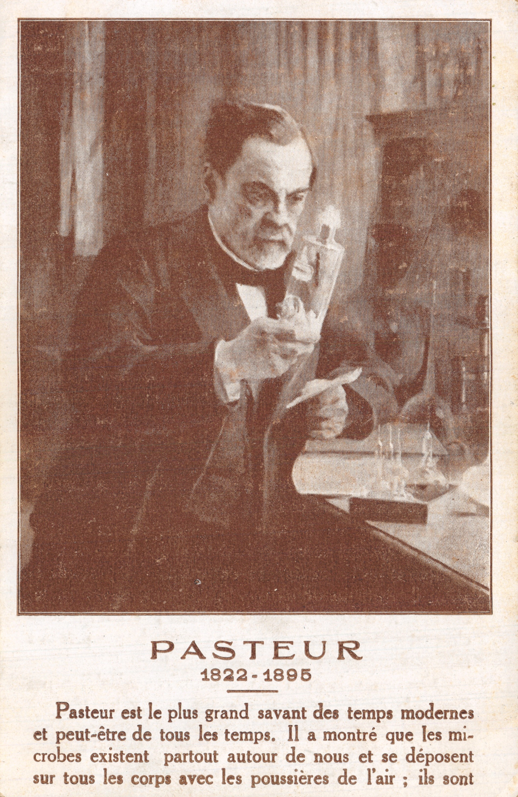 Pasteur — portrait en laboratoire — éditeur imprimeur non visible